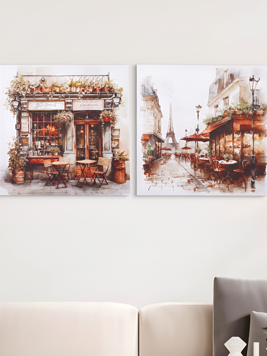

Home Centre Brown 2 Pieces Canvas The Cafe & City Picture Frames
