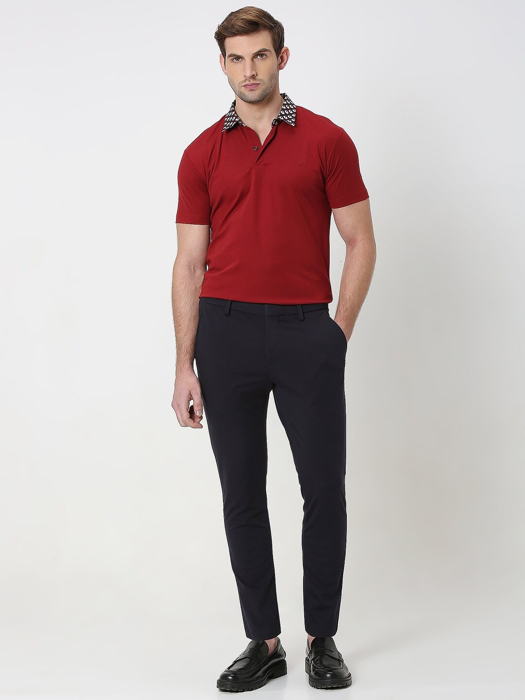 

Mufti Polo Collar Slim Fit T-shirt, Maroon