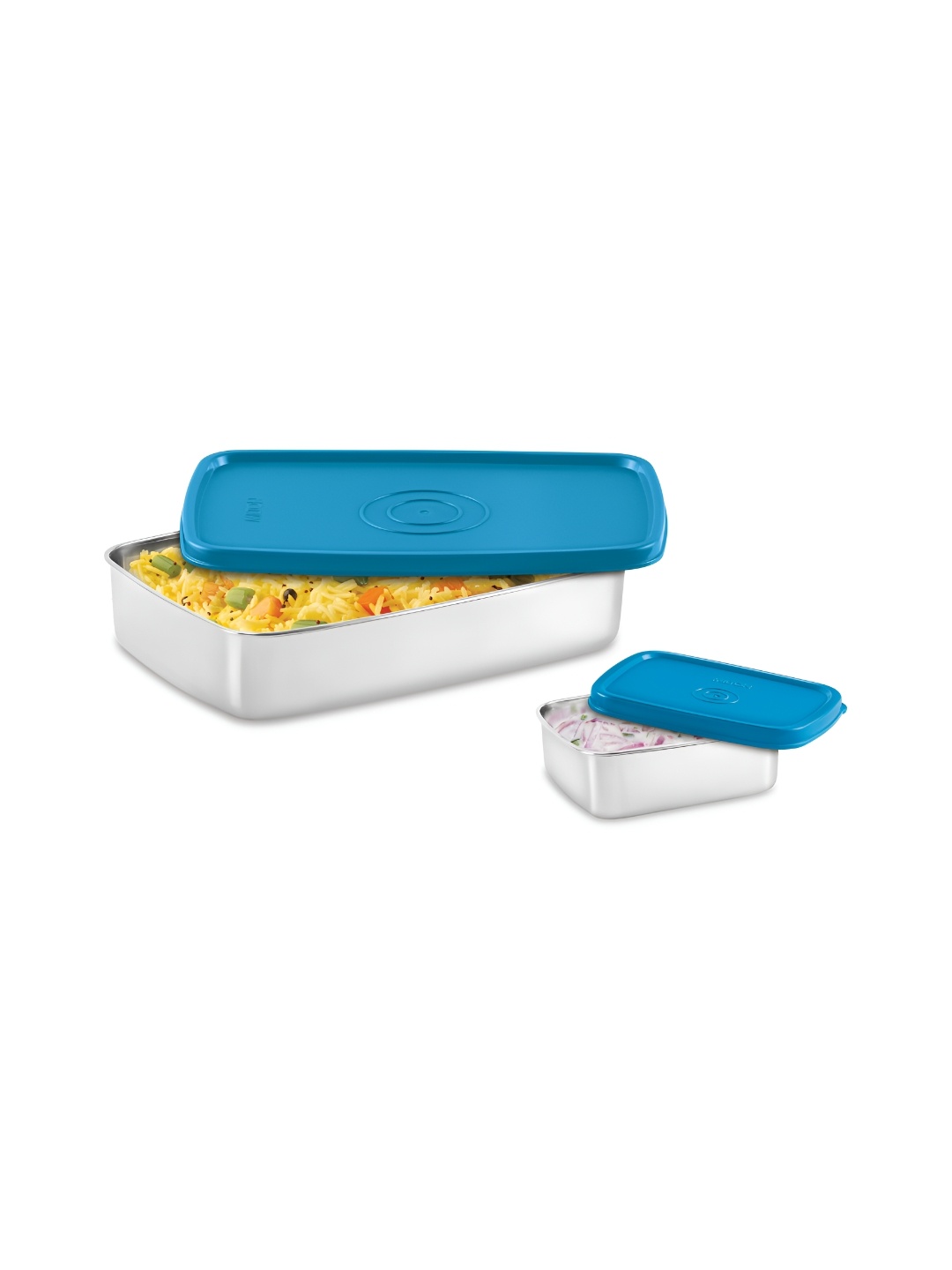 

Milton Steel Pro Lunch Sr. 2 Pieces Blue Stainless Steel Leak Proof Lunch Boxes