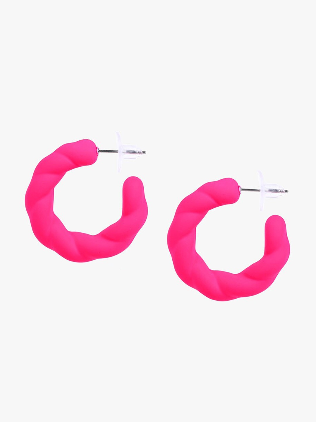 

Kazo Contemporary Half Hoop Earrings, Pink