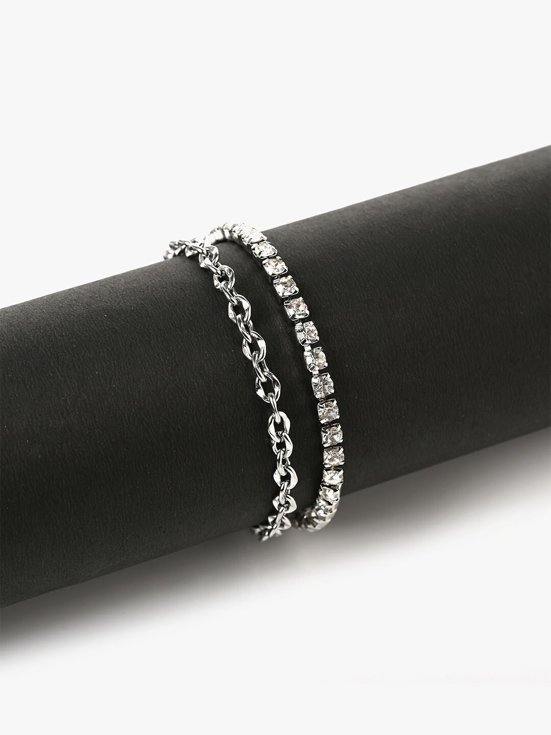 

Kazo Silver Plated Artificial Stones Multistrand Bracelet