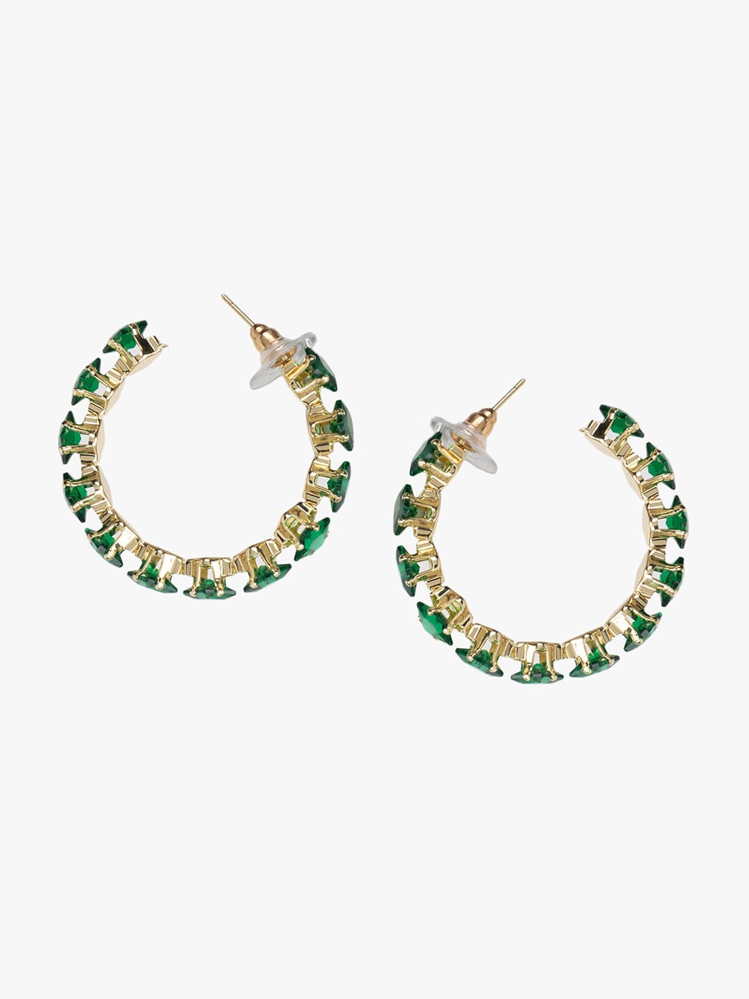 

Kazo Contemporary Half Hoop Earrings, Green