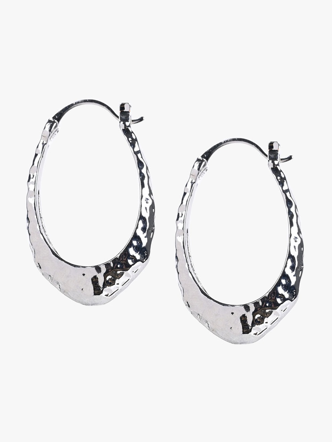 

Kazo Silver-Plated Contemporary Hoop Earrings