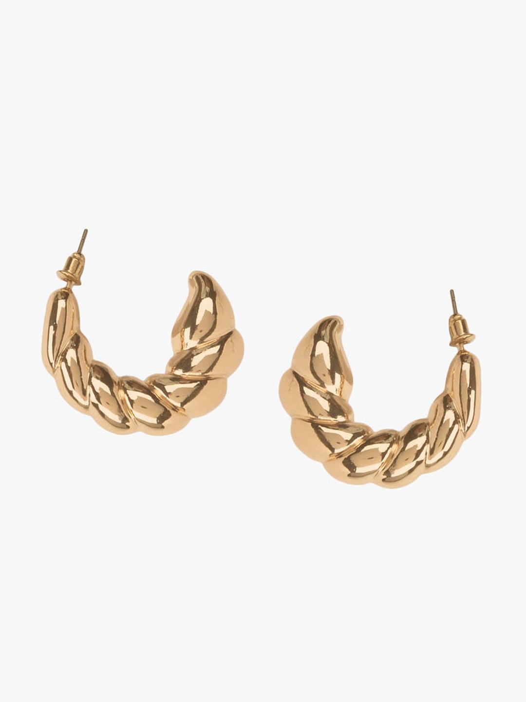 

Kazo Gold-Plated Contemporary Half Hoop Earrings