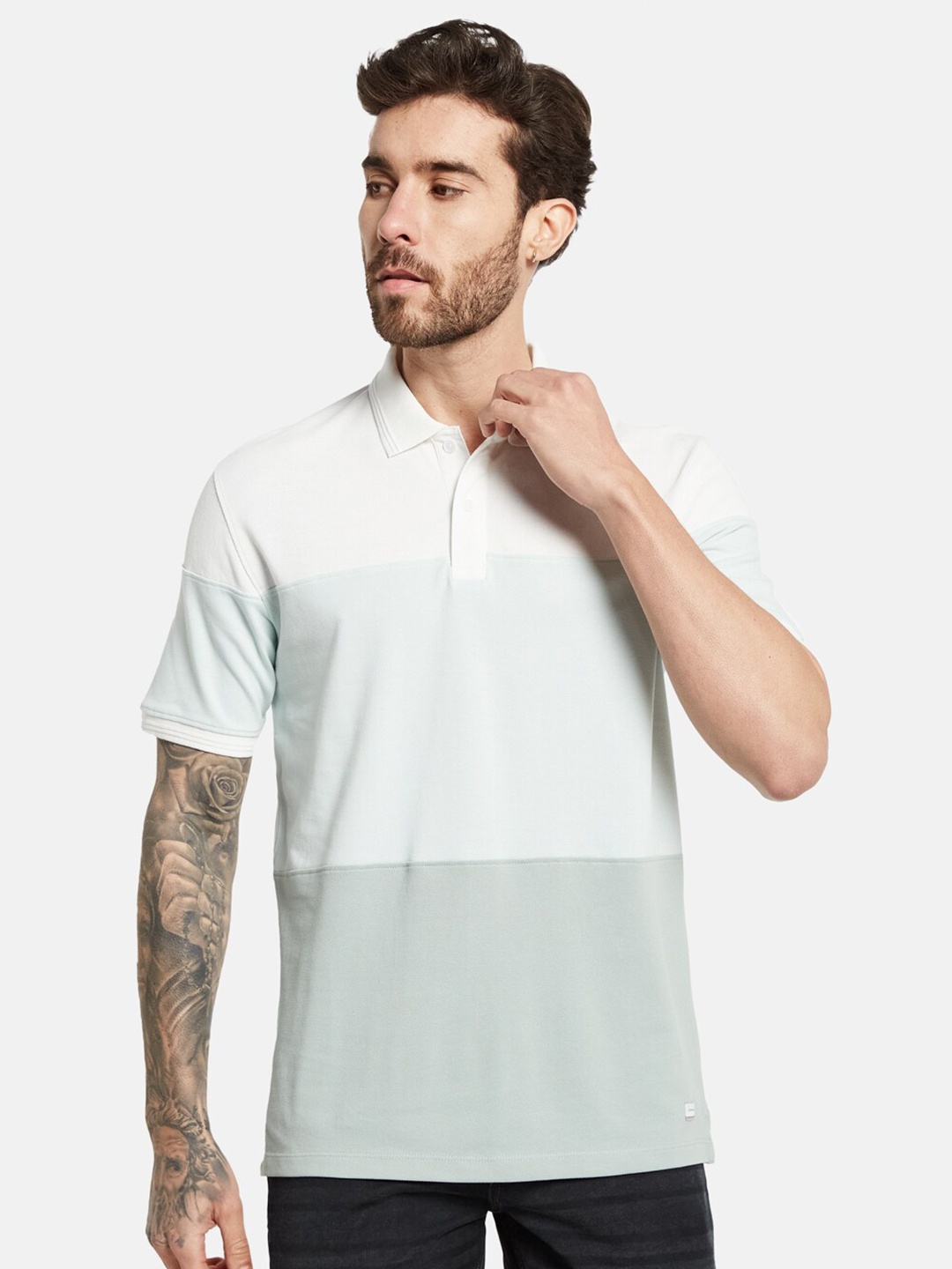 

Octave Polo Collar Cotton T-shirt, Green