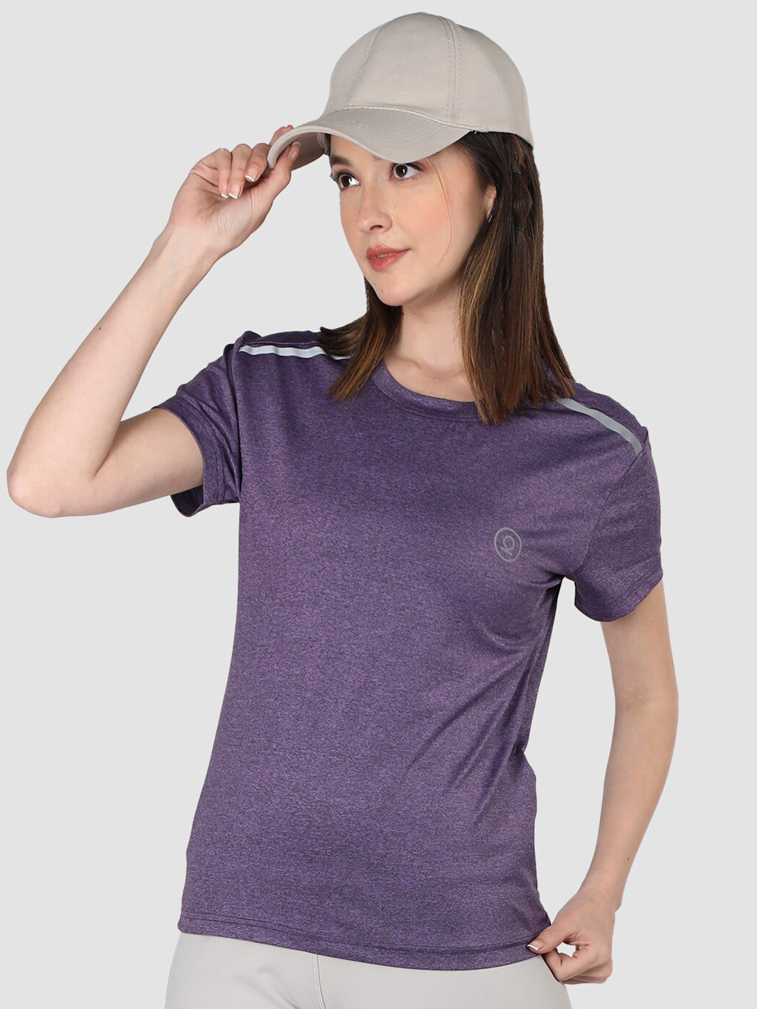 

CHKOKKO Round Neck Dry Fit Training or Gym Sports T-shirt, Purple