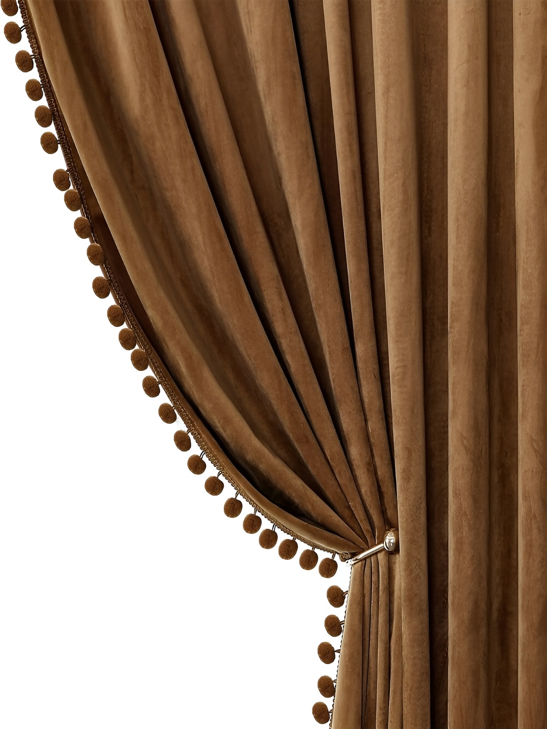 

STITCHNEST Brown Velvet Black Out Window Curtain