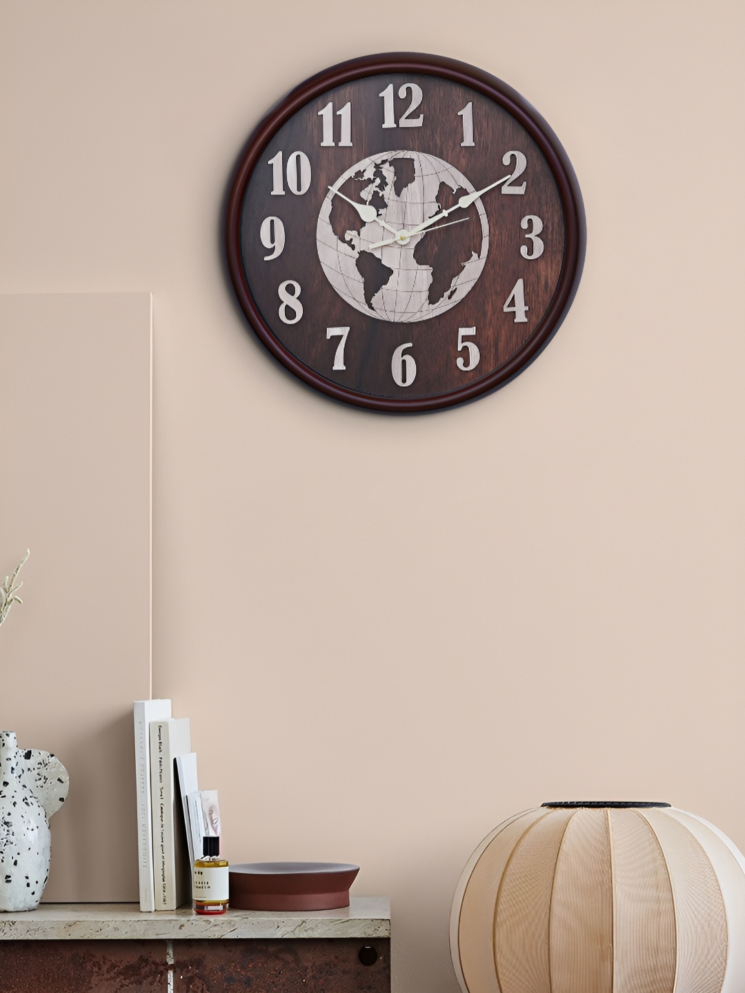 

Craft Smith Brown & White Printed Wooden Traditional Wall Clock