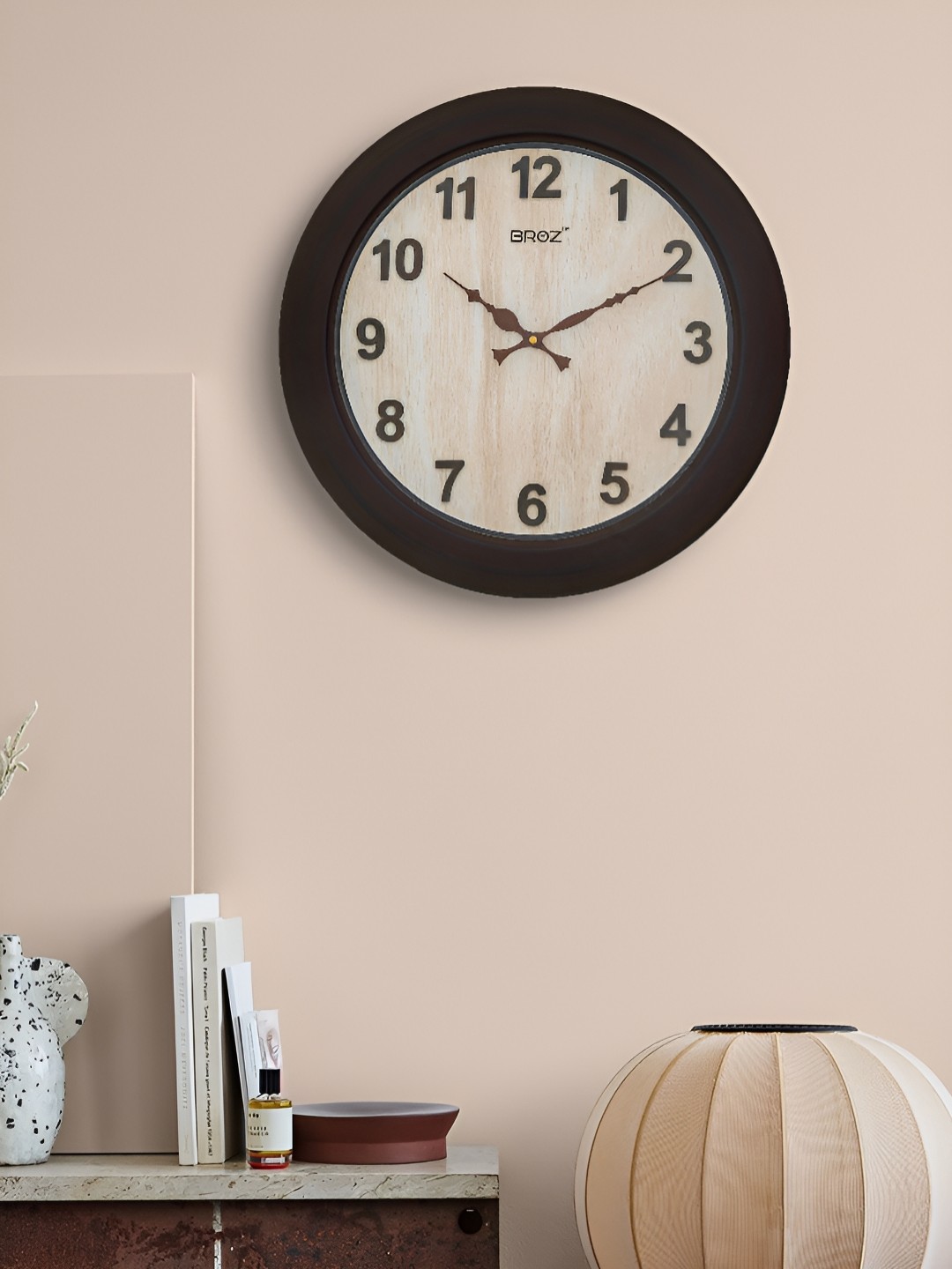 

Craft Smith Brown & Beige Embellished Wooden Contemporary Round Wall Clock
