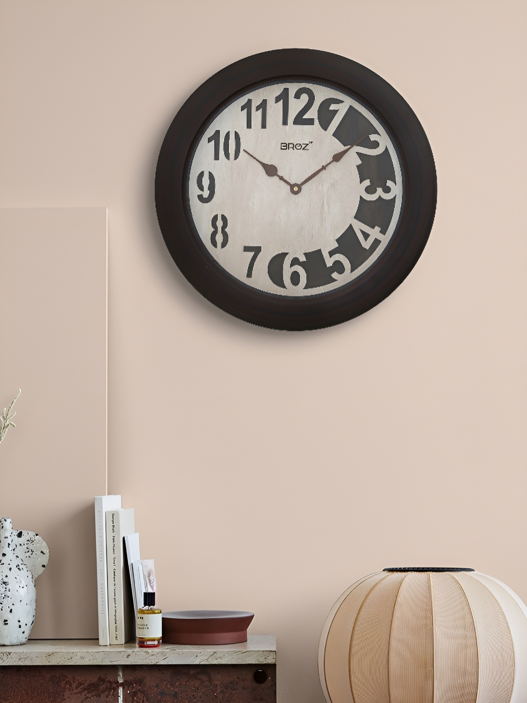 

Craft Smith Brown & White Wooden Contemporary Round Wall Clock