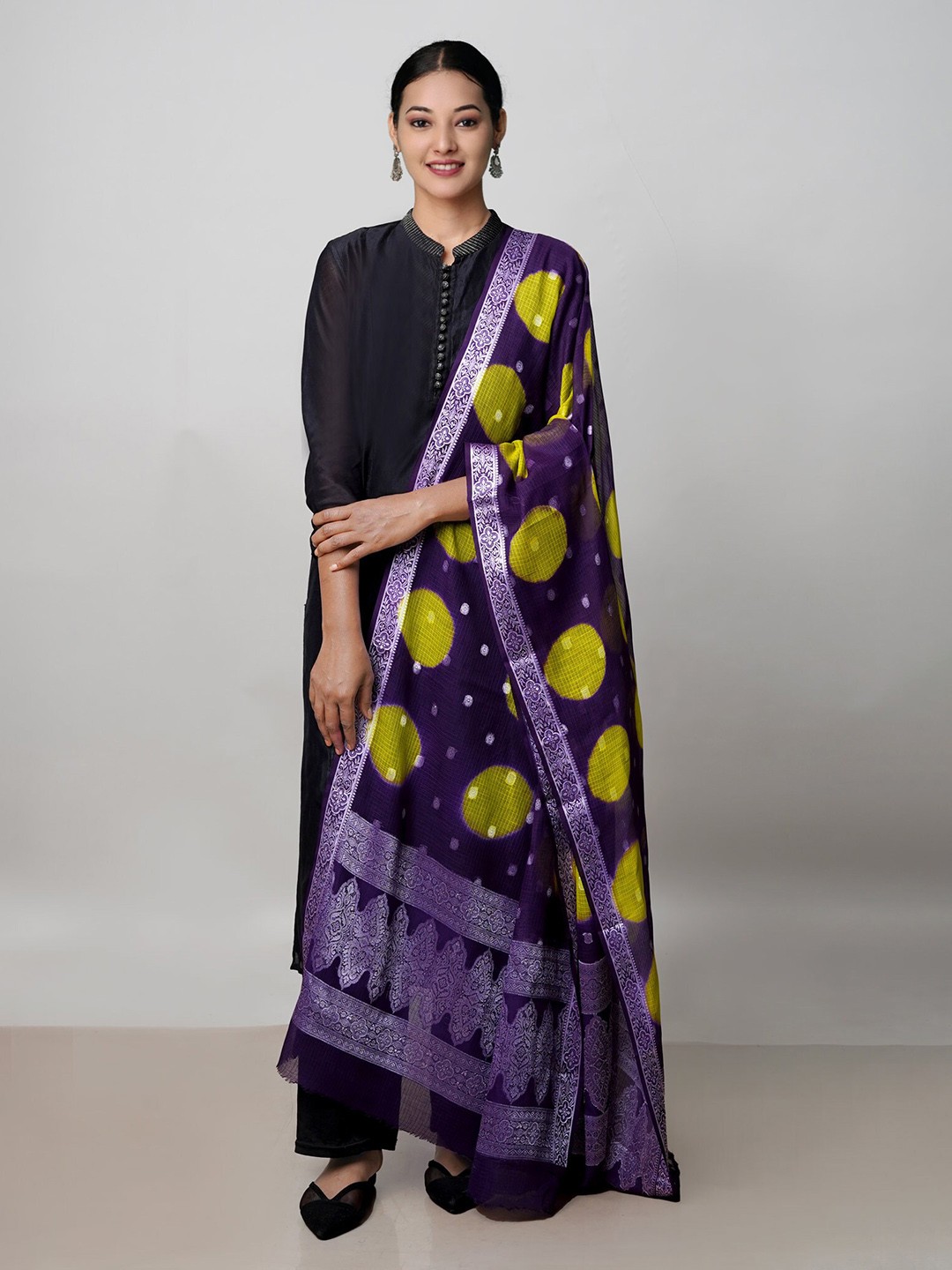 

Unnati Silks Dyed Pure Silk Dupatta, Blue