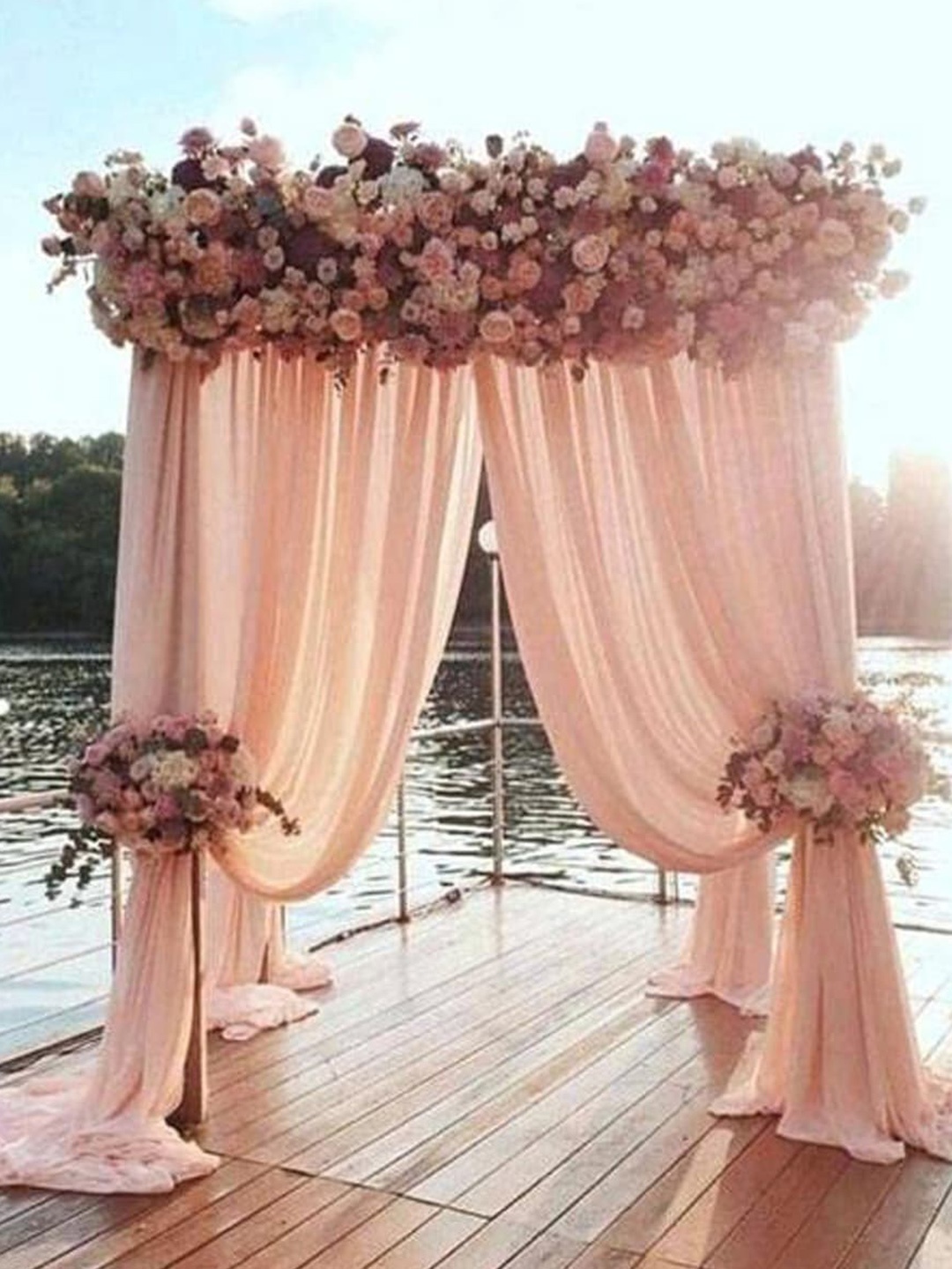 

Special You Peach Coloured 2-Pcs Net Backdrop Curtain For Birthday Decoration