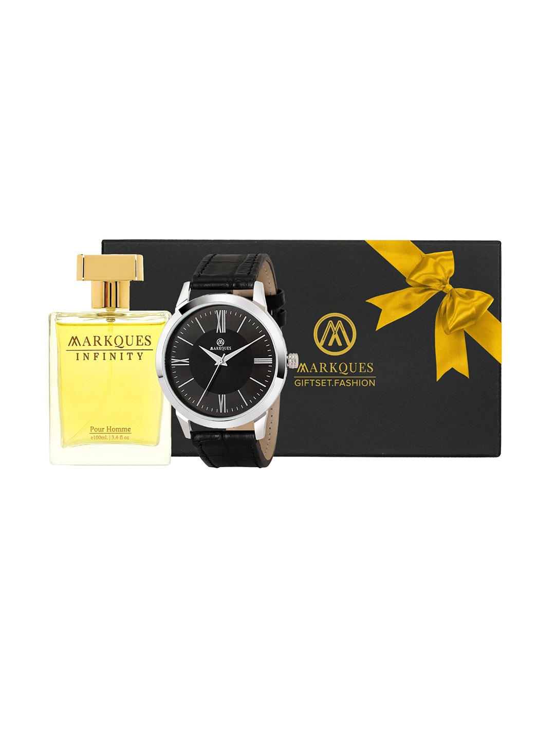 

MARKQUES Men Infinity Pour Homme Perfume With Watch - 100ml, Yellow