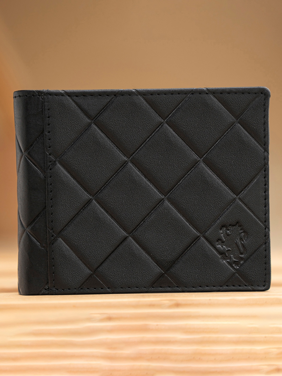 

Red Tape Men Textured RFID Leather Two Fold Wallet, Black
