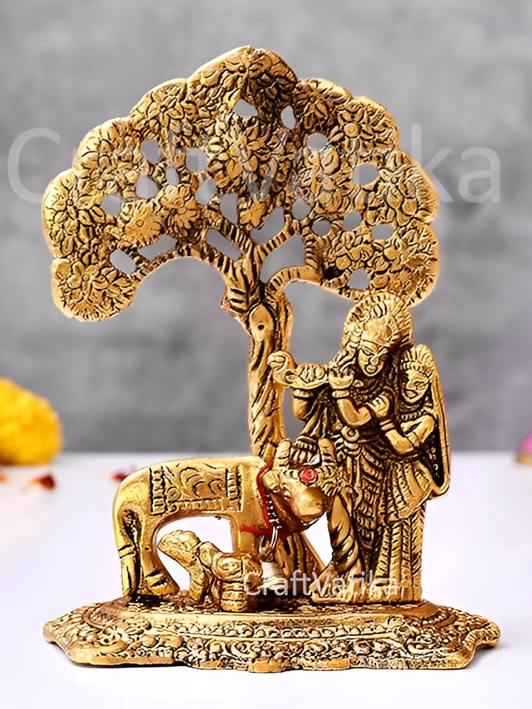 

CraftVatika Gold-Toned & Black Metal Religious Idol Showpiece