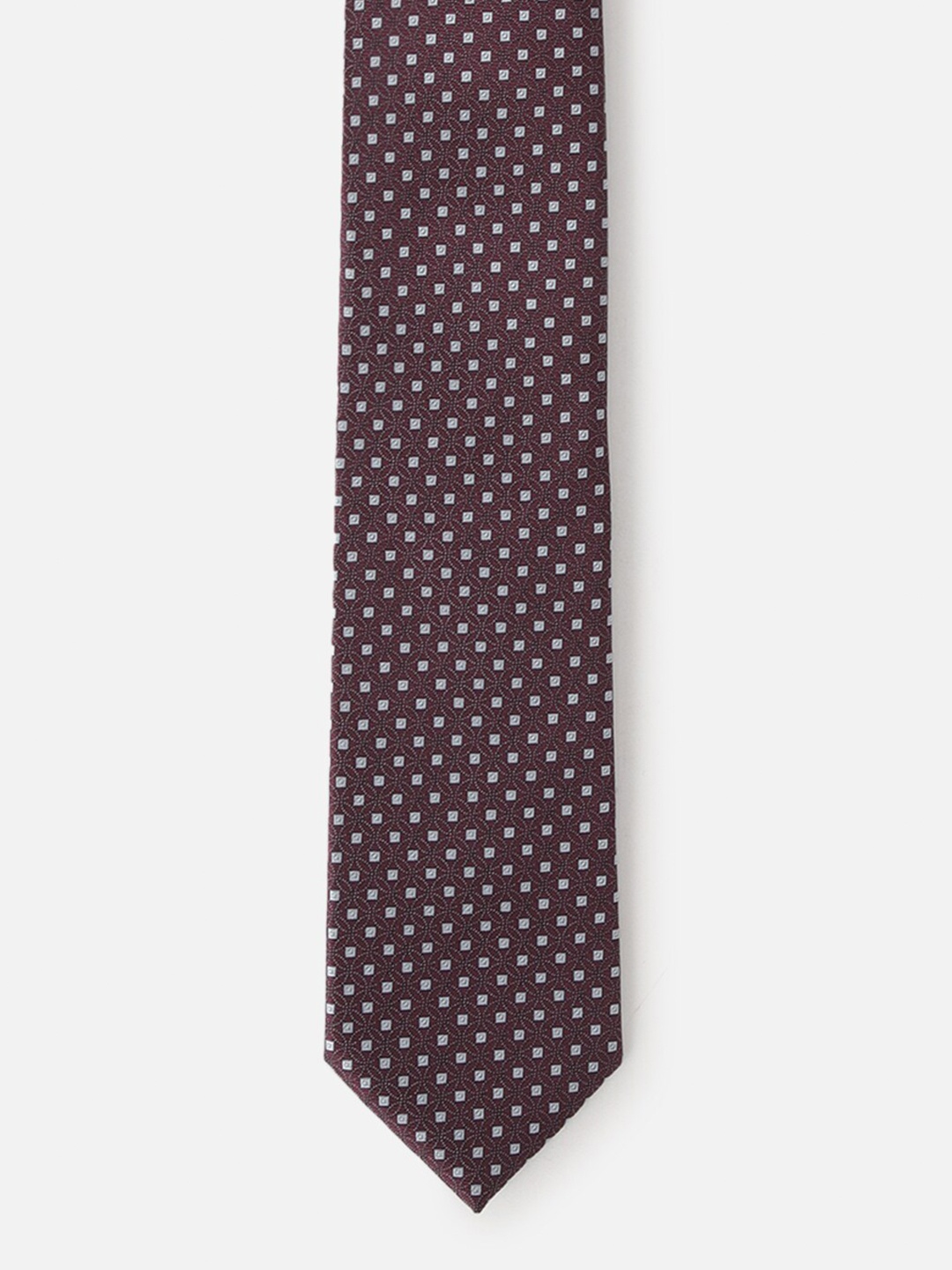 

Louis Philippe Men Woven Design Skinny Tie, Purple