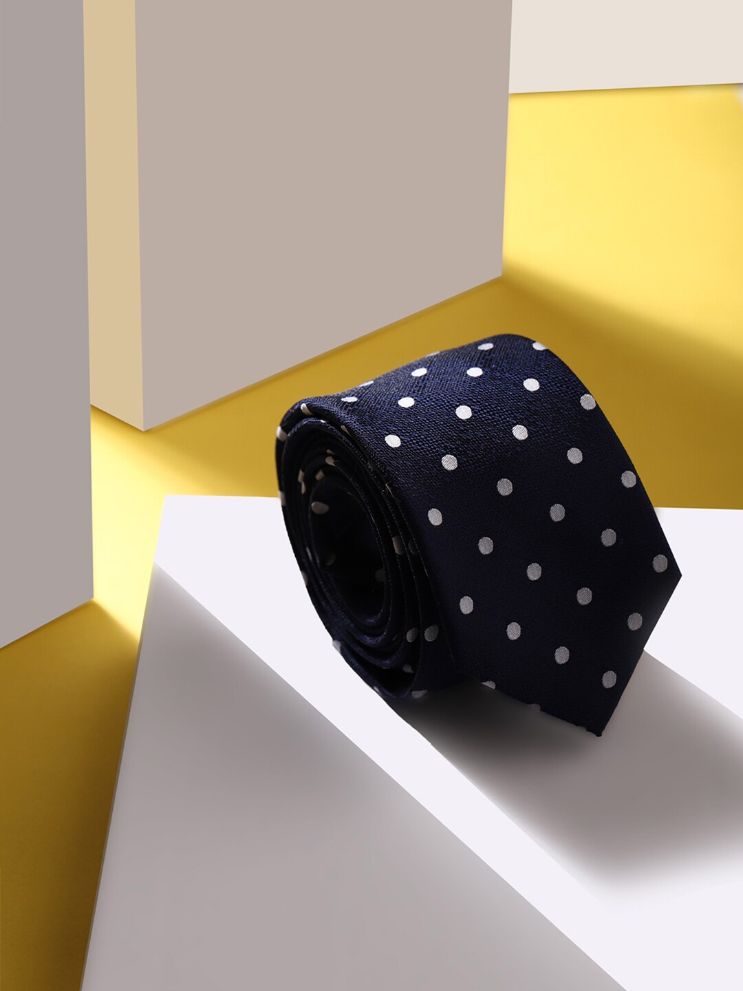 

Louis Philippe Men Printed Skinny Tie, Navy blue