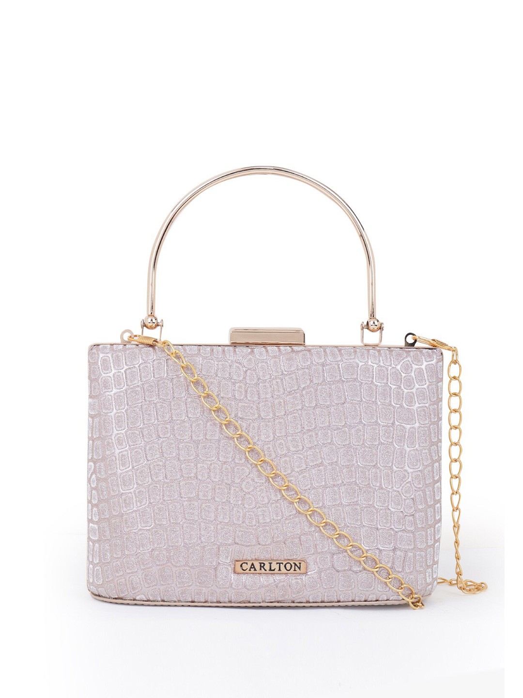 

Carlton London Textured Box Clutch, Rose gold
