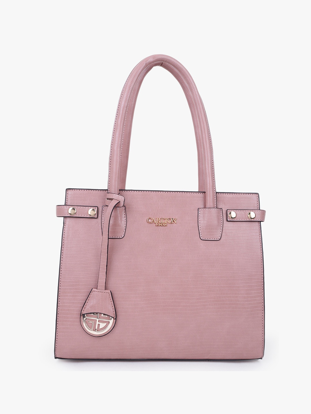 

Carlton London Textured Structured Handheld Bag, Pink