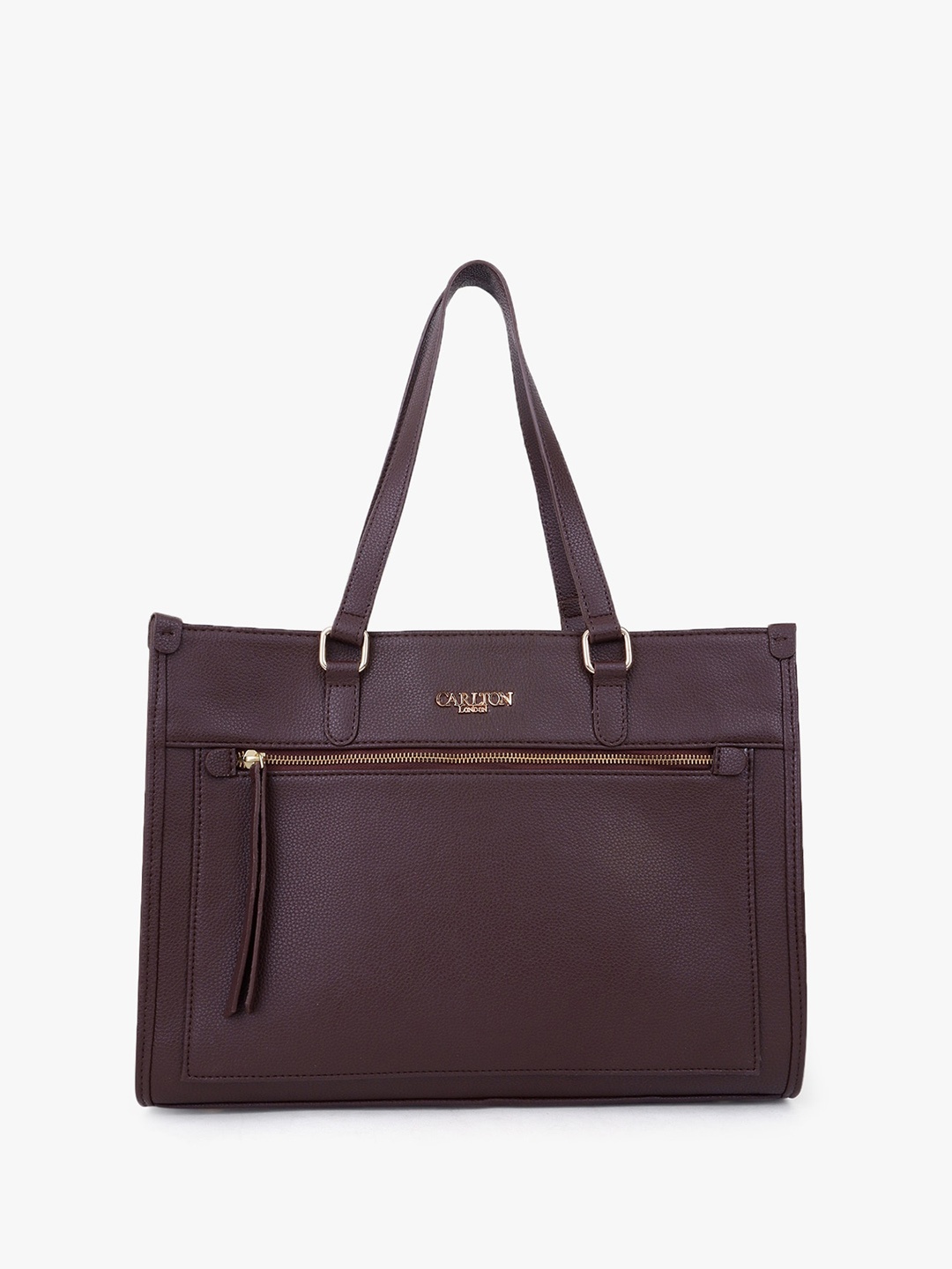 

Carlton London Structured Shoulder Bag Up to 12 inch, Coffee brown