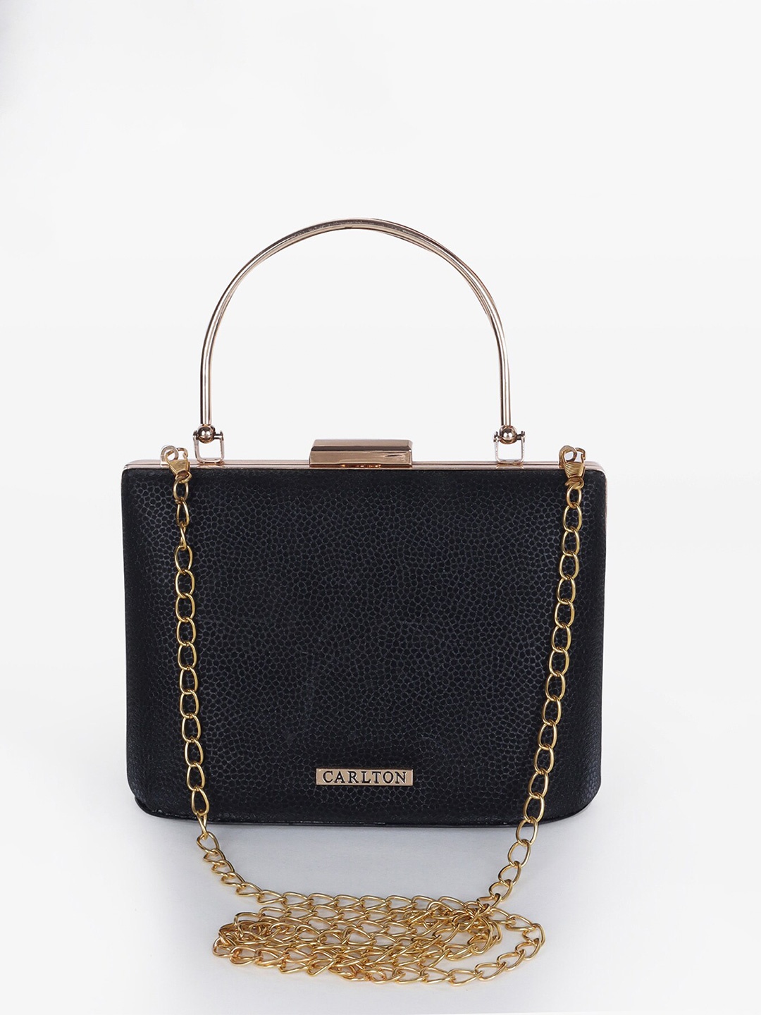 

Carlton London Textured Box Clutch, Black