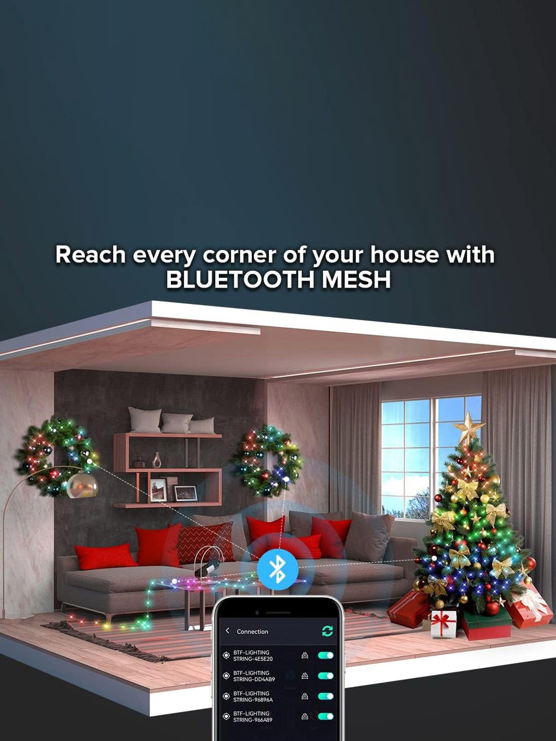 

XERGY Blue & Purple RGB Remote DIY Control String Lights