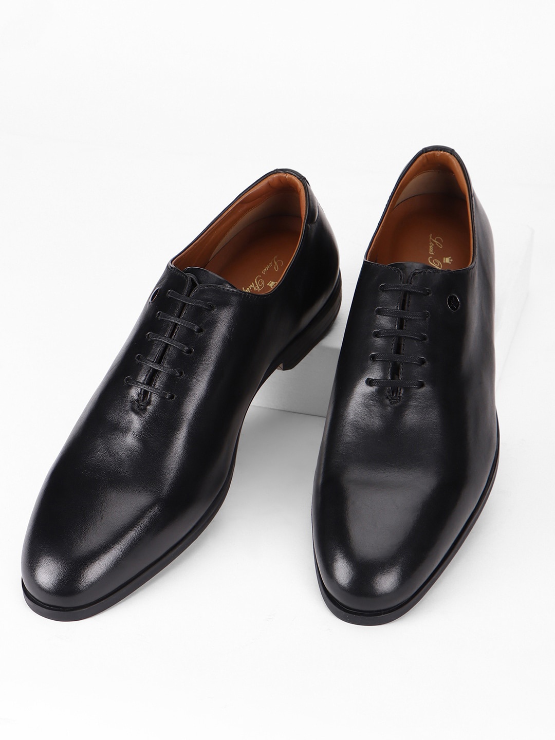 

Louis Philippe Men Leather Formal Oxfords, Black