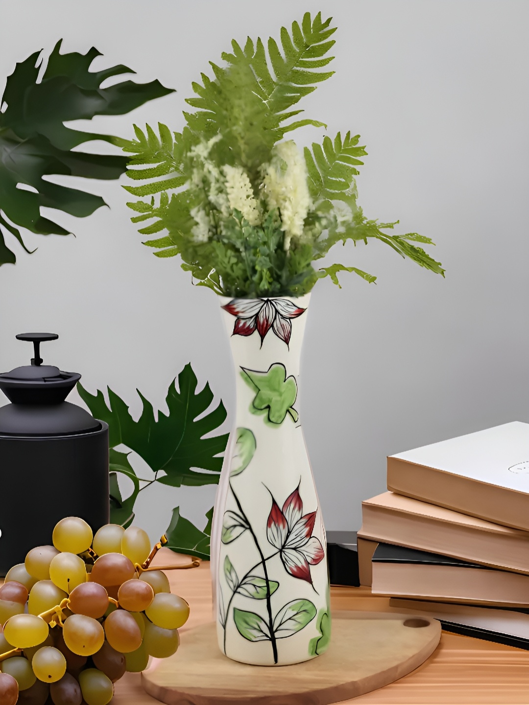 

Kaolinite Green Floral Printed Ceramic Vase