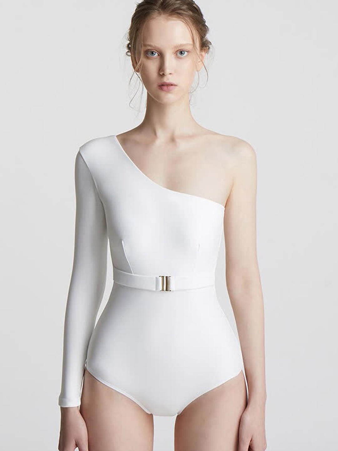 

LULU & SKY One Shoulder Bodysuit, White
