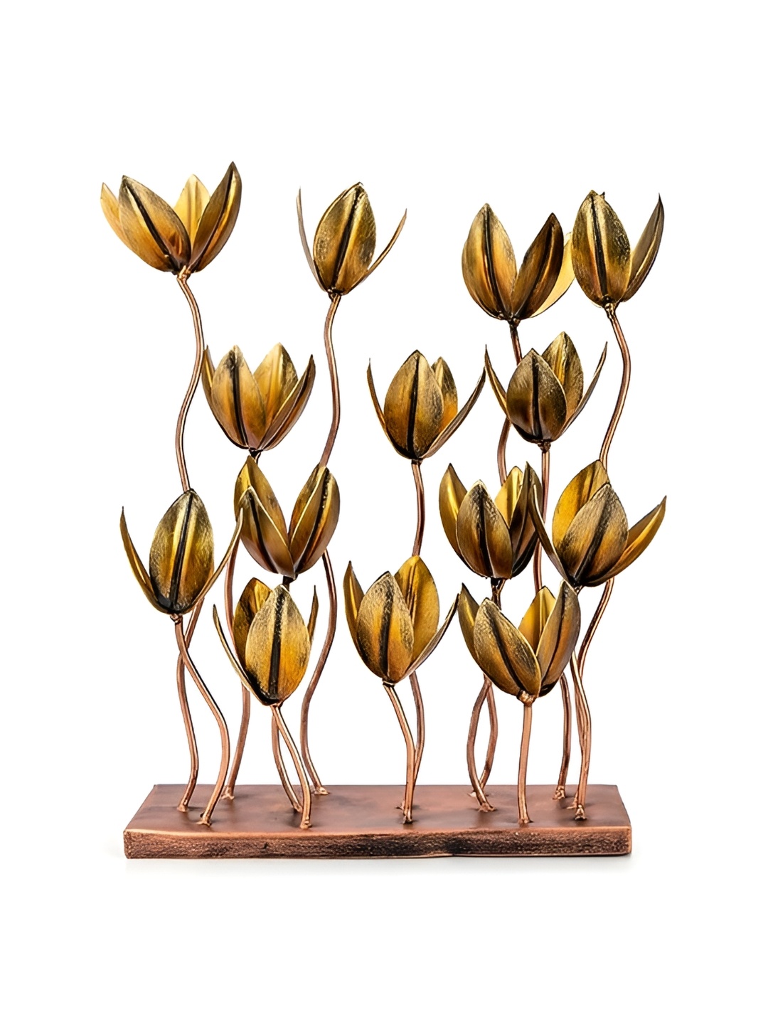 

CraftVatika Gold-Toned Metal Floral Idol Showpiece