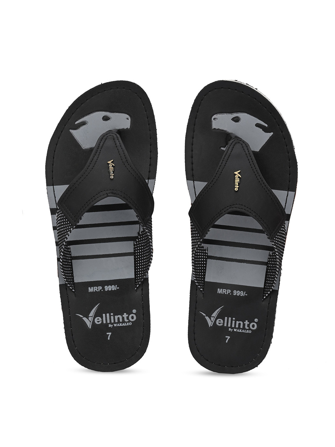 

Vellinto Men Printed Thong Flip-Flops, Black