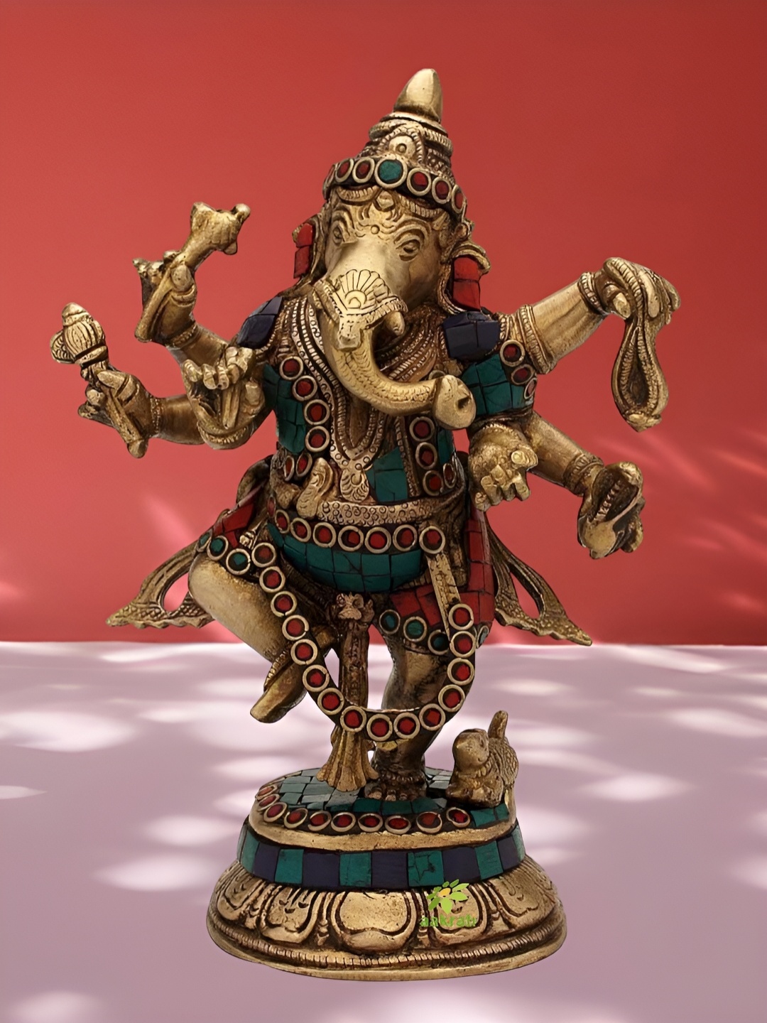 

Aakrati Gunmetal-Toned Brass Religious Showpiece, Metallic