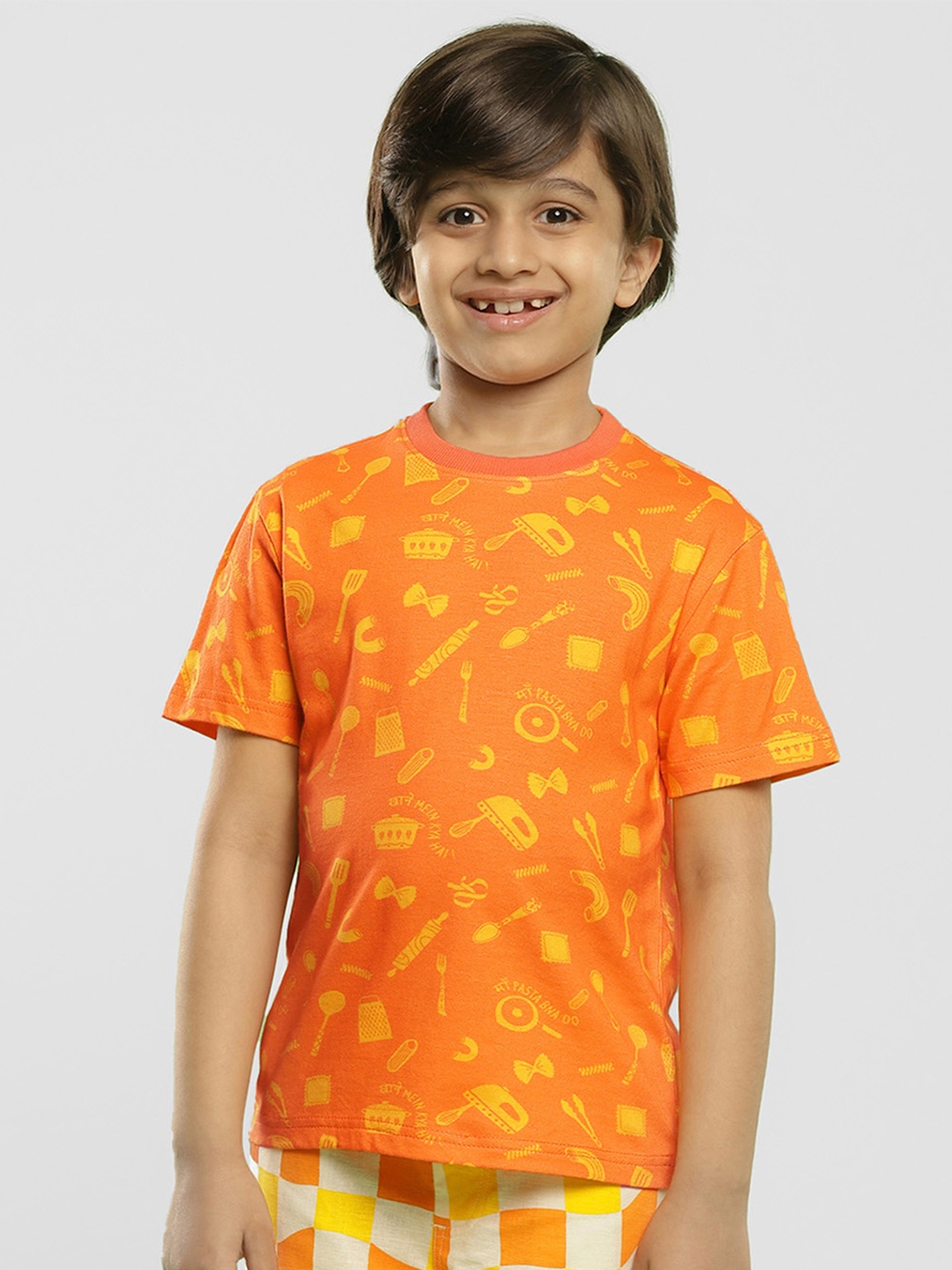 

Somersault Boys Conversational Printed Pockets T-shirt, Orange