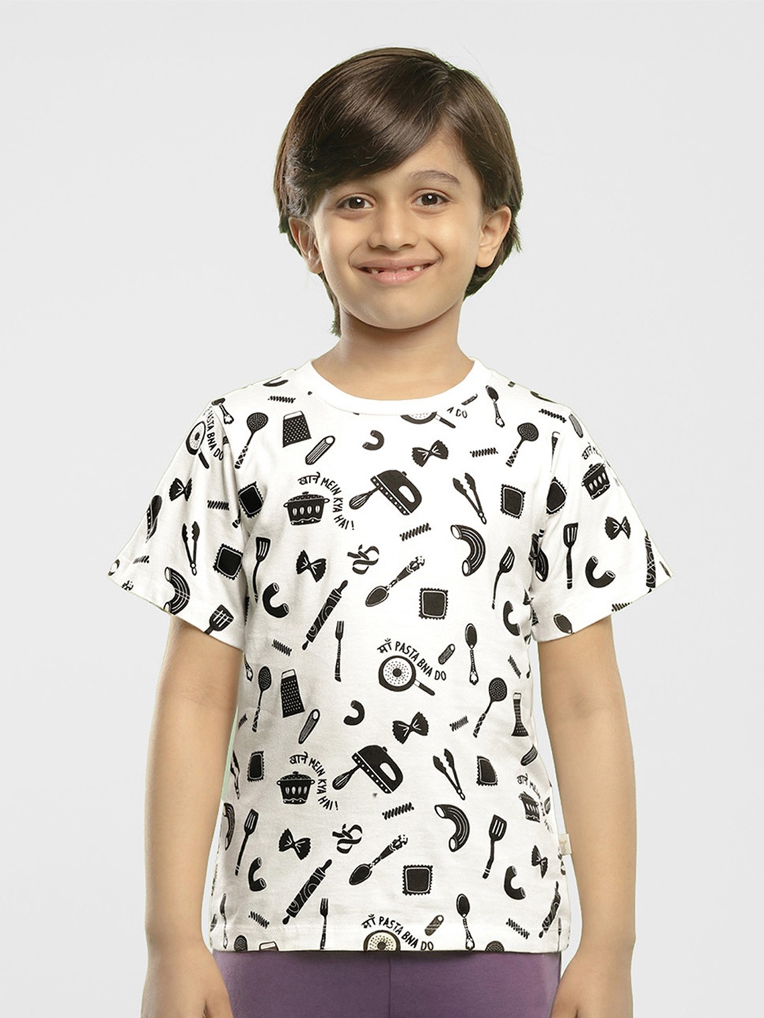 

Somersault Boys Conversational Printed Cotton Casual T-shirt, White