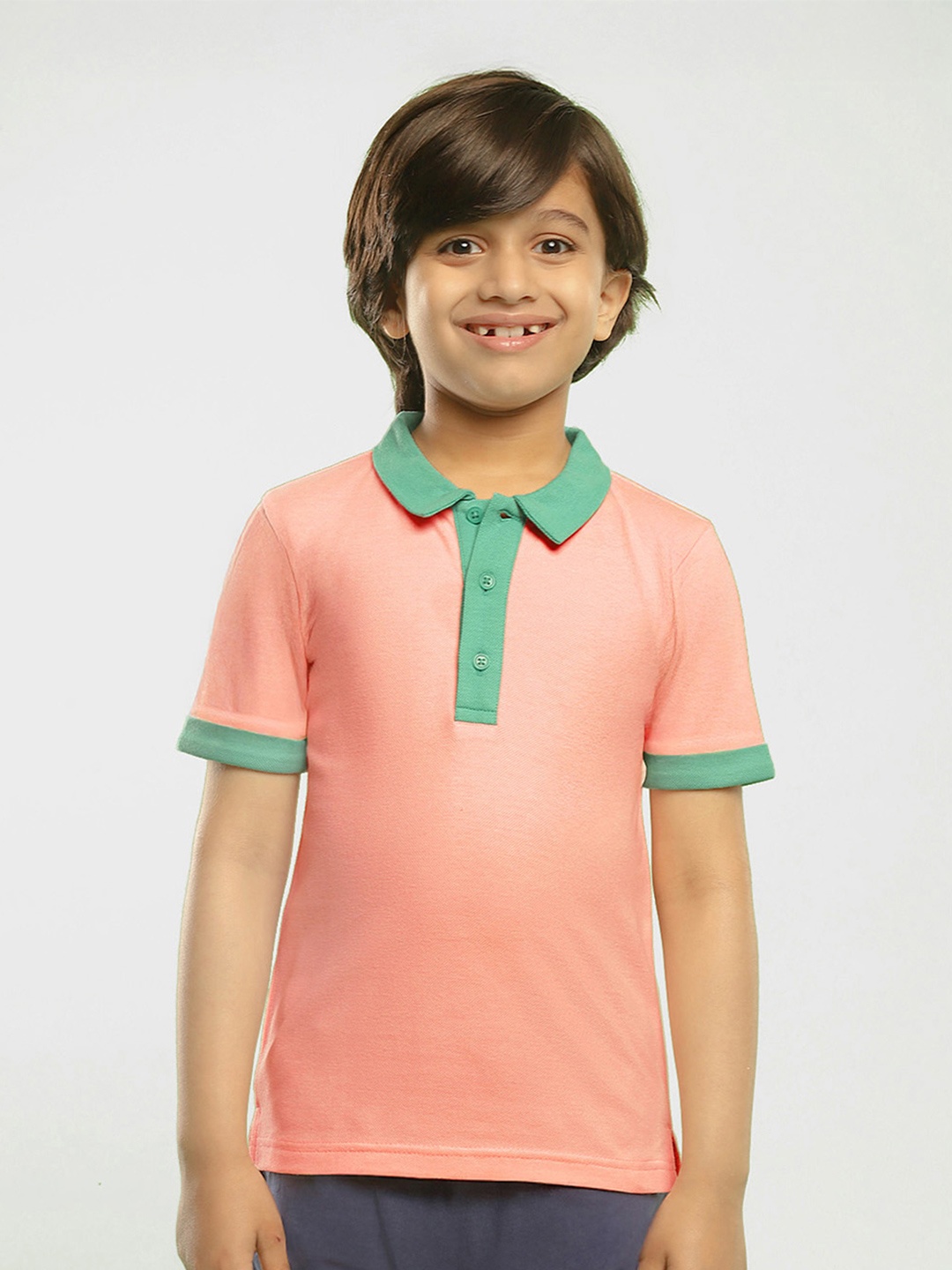 

Somersault Boys Polo Collar Cotton Casual T-shirt, Pink