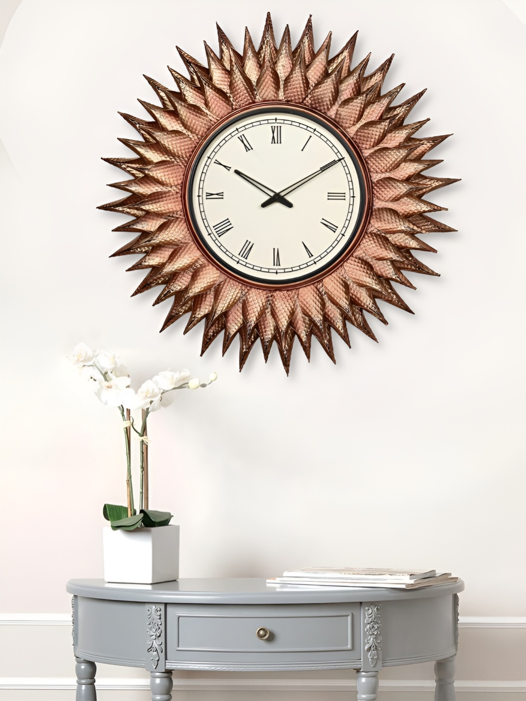 

Craft Smith Brown & White Metal Traditional Wall Clock