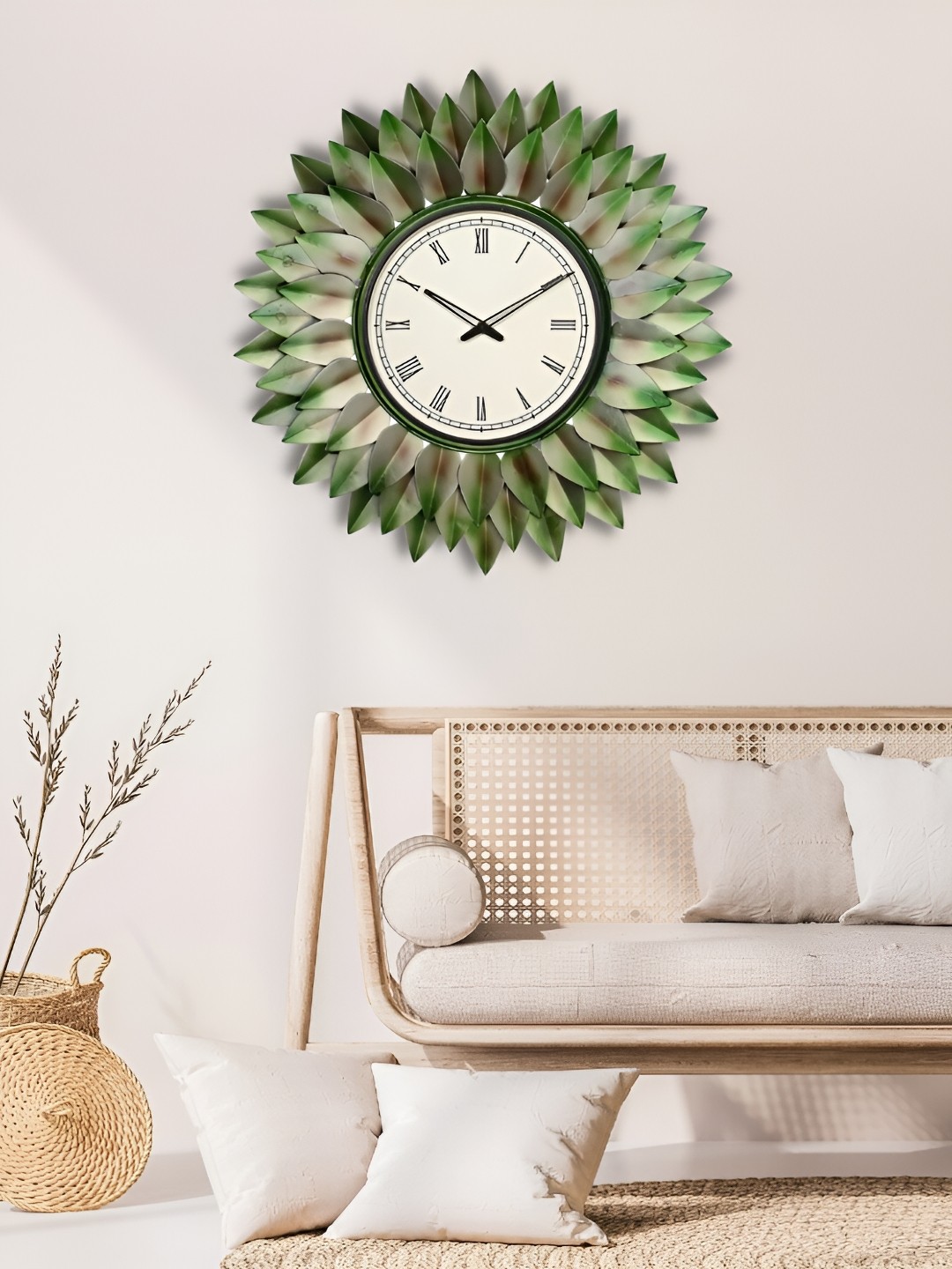 

Craft Smith Green & White Embellished Contemporary Wall Clock