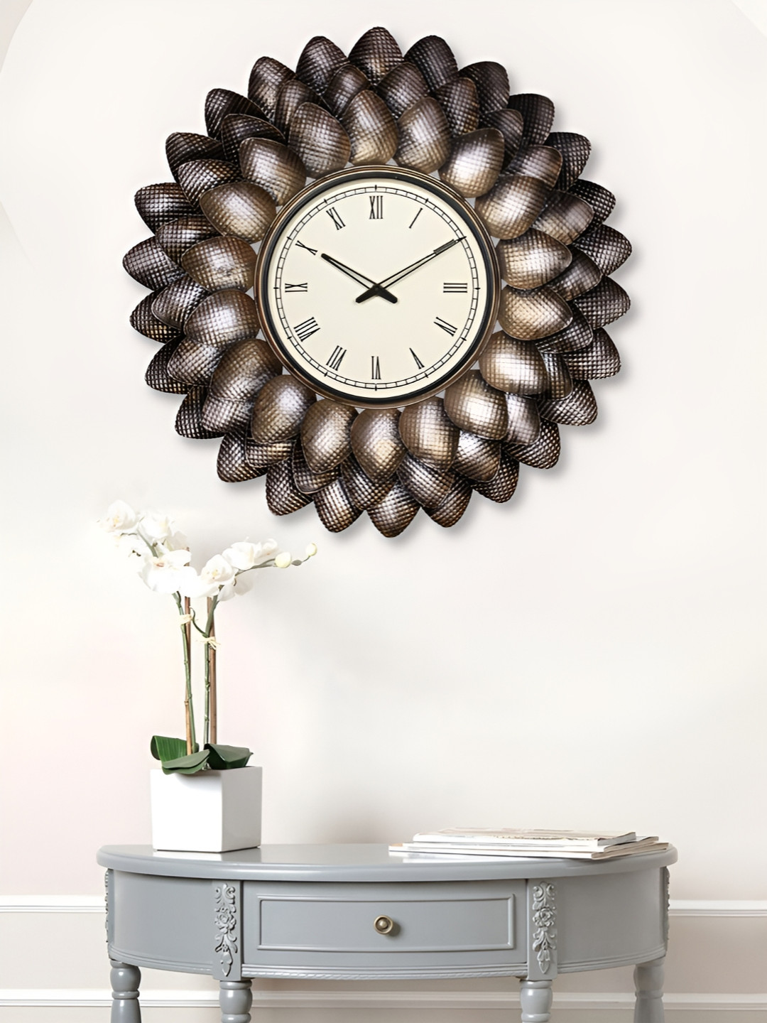 

Craft Smith Black & Cream-Coloured Embellished Contemporary Wall Clock