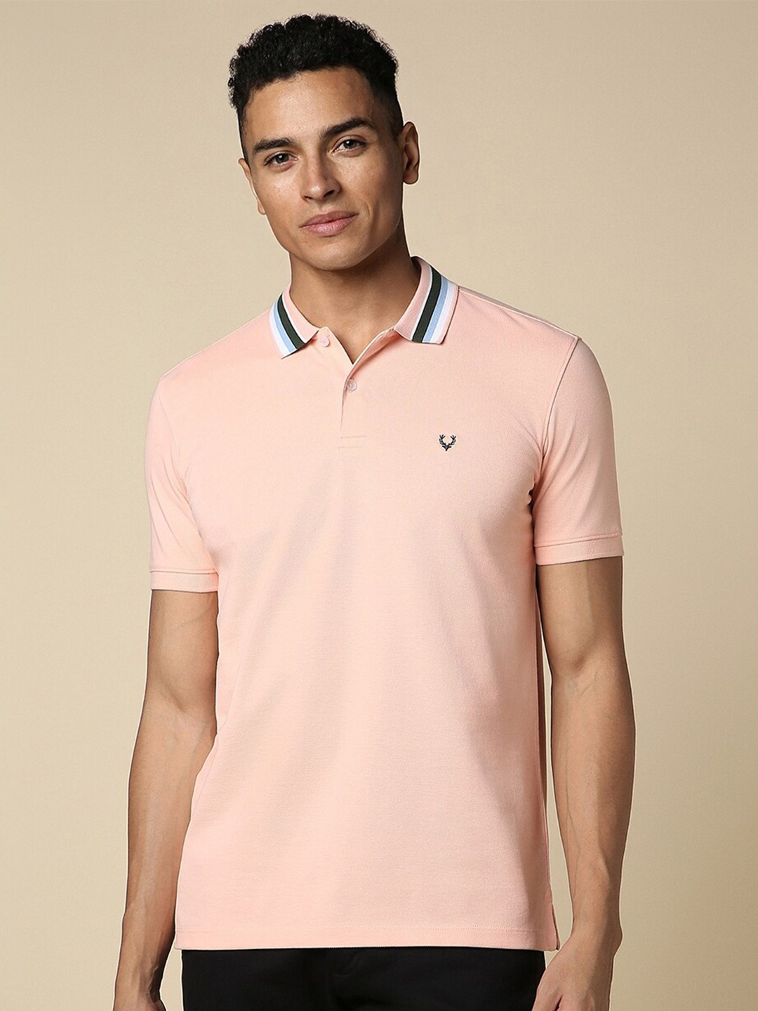 

Allen Solly Polo Collar Short Sleeves Cotton T-shirt, Peach