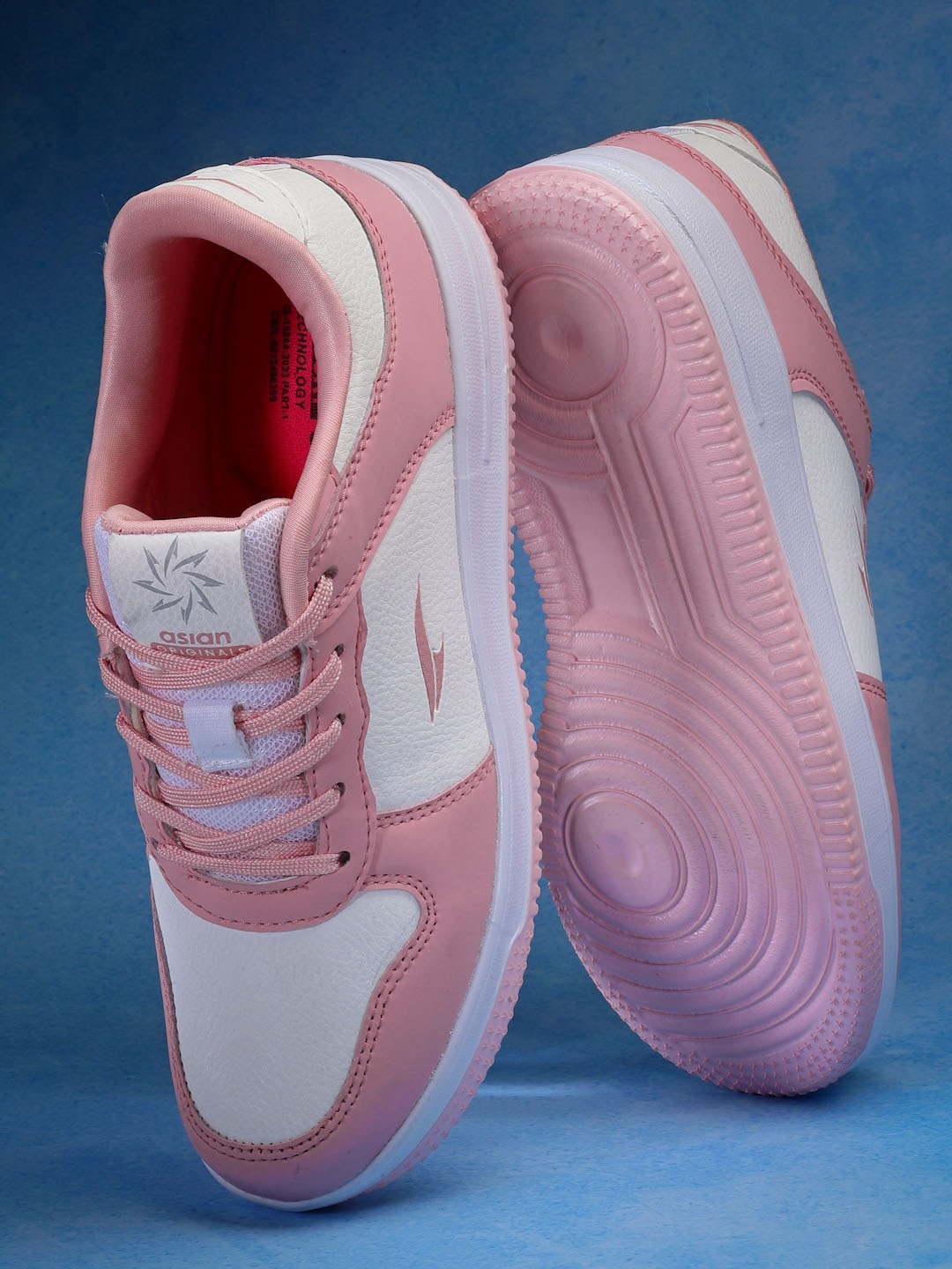 

ASIAN Women Colourblocked Lace Up Memory Foam Sneakers, Pink