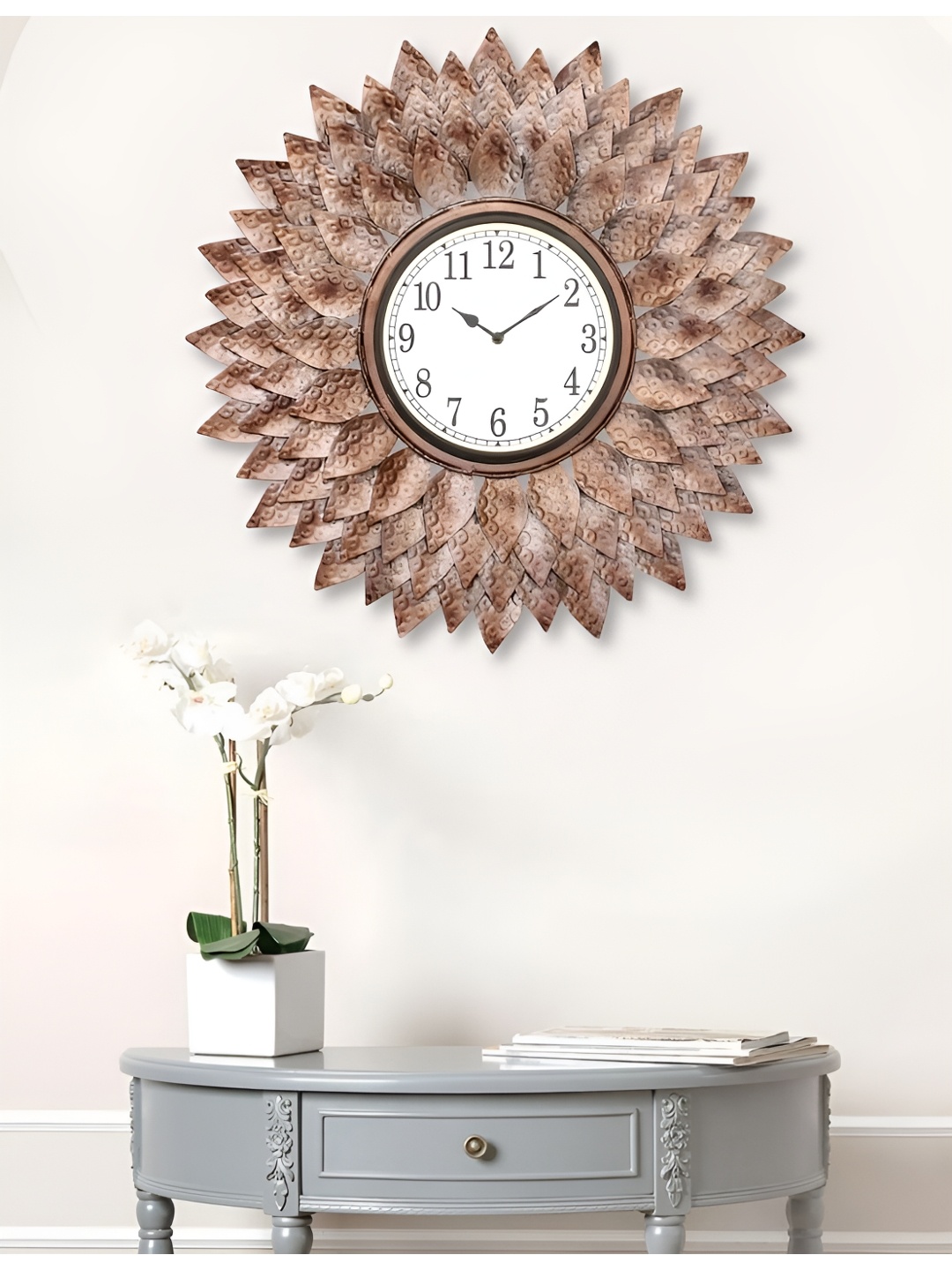 

Craft Smith Pink & White Embellished Metal Traditional Wall Clock