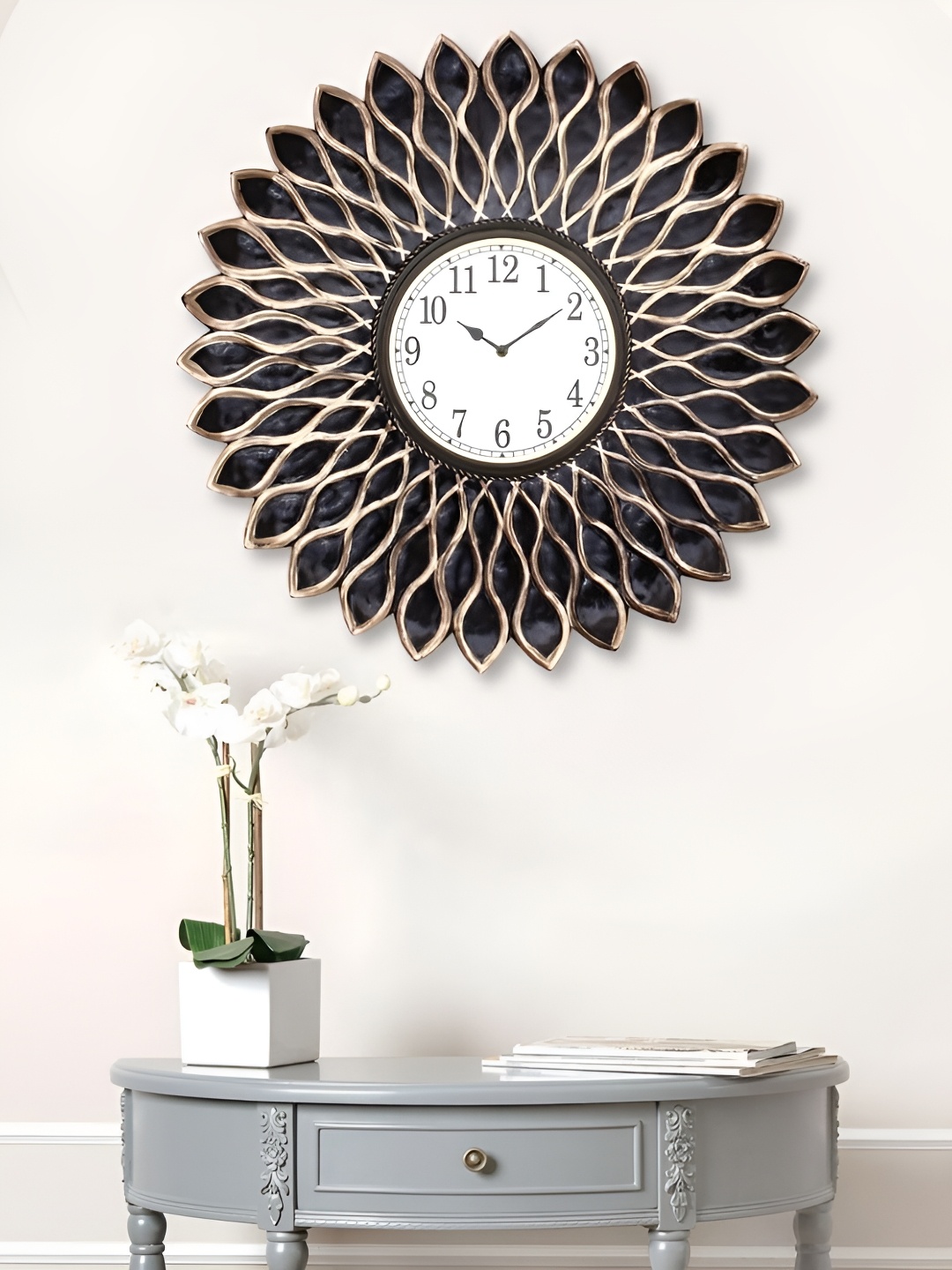 

Craft Smith Black & White Embellished Metal Traditional Wall Clock