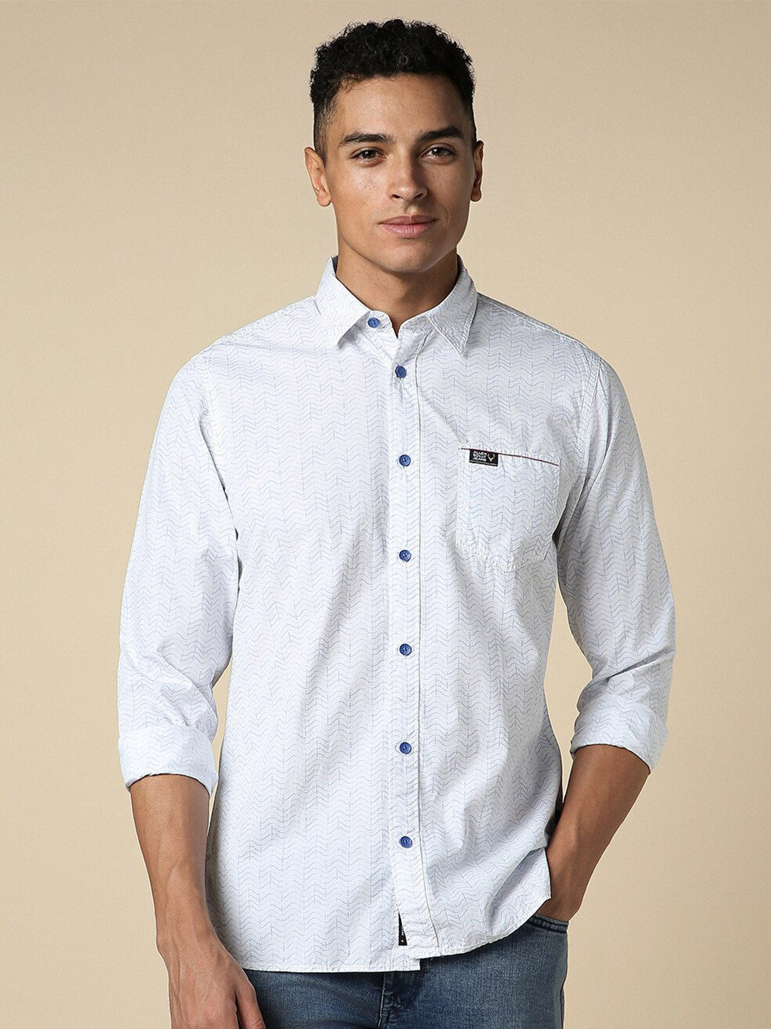 

Allen Solly Spread Collar Regular Fit Cotton Opaque Casual Shirt, White