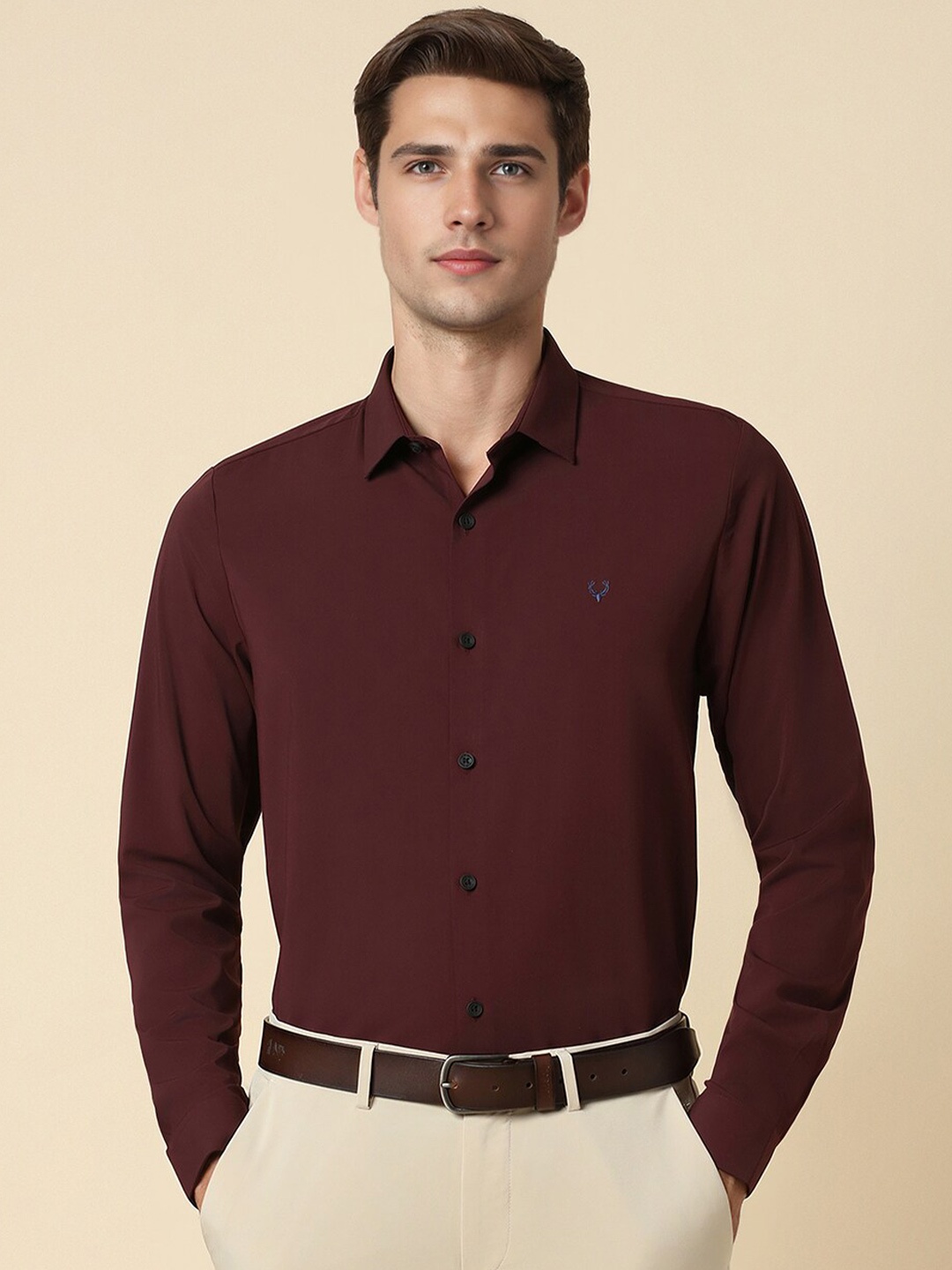 

Allen Solly Slim Fit Spread Collar Formal Shirt, Maroon