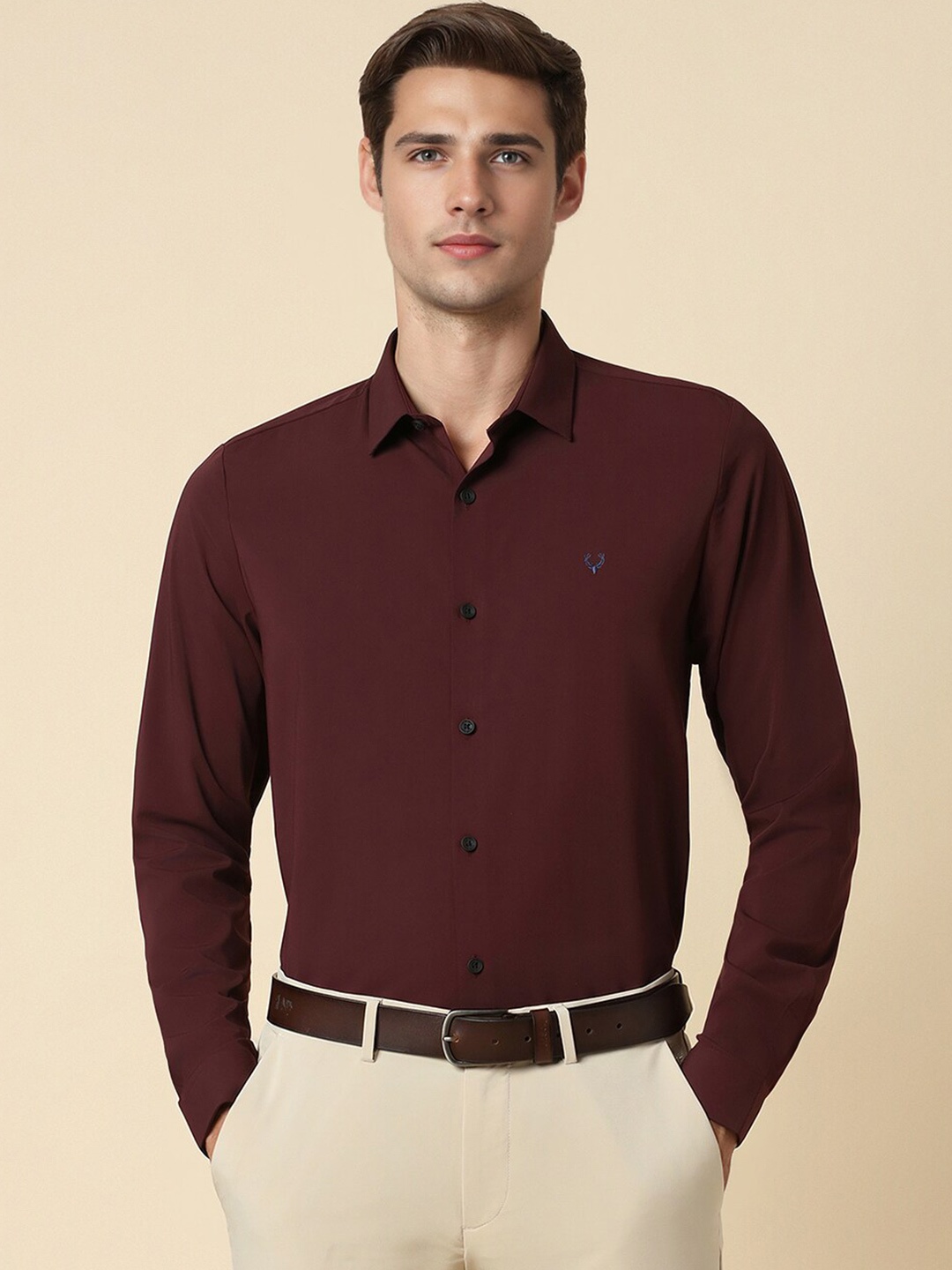 

Allen Solly Slim Fit Spread Collar Formal Shirt, Maroon