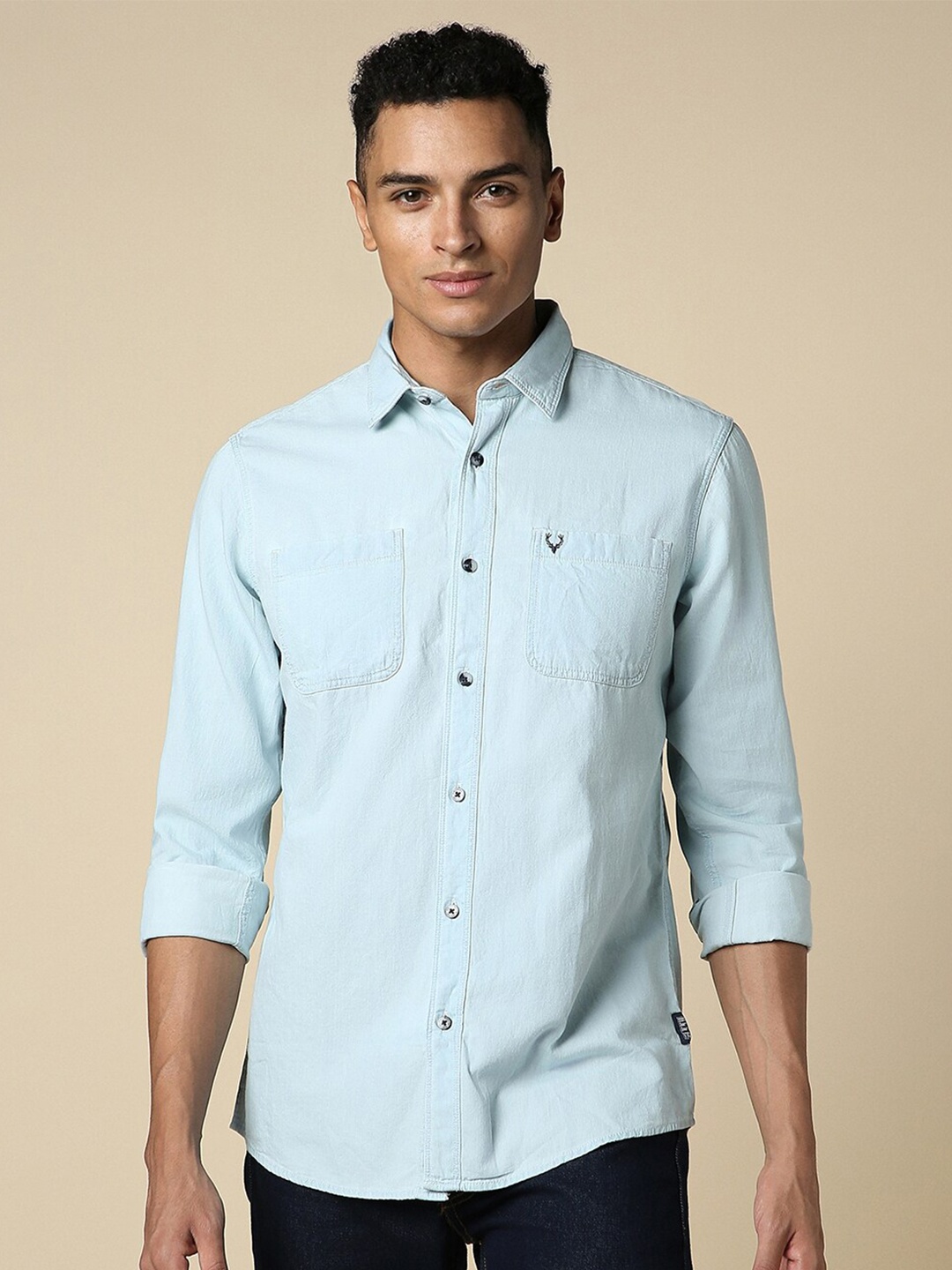 

Allen Solly Spread Collar Regular Fit Cotton Opaque Casual Shirt, Blue