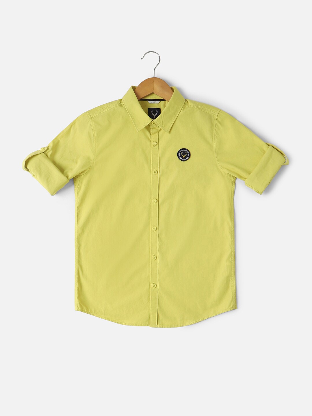 

Allen Solly Junior Boys Slim Fit Spread Collar Cotton Opaque Casual Shirt, Yellow