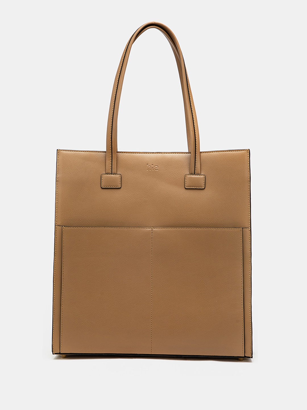 

HIE Oversized Structured Shoulder Bag, Beige
