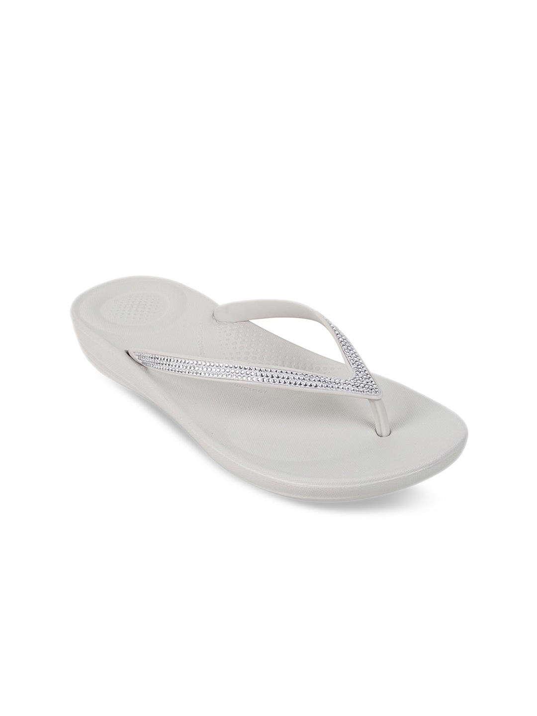 

fitflop Embellished Open Toe Flats, Grey