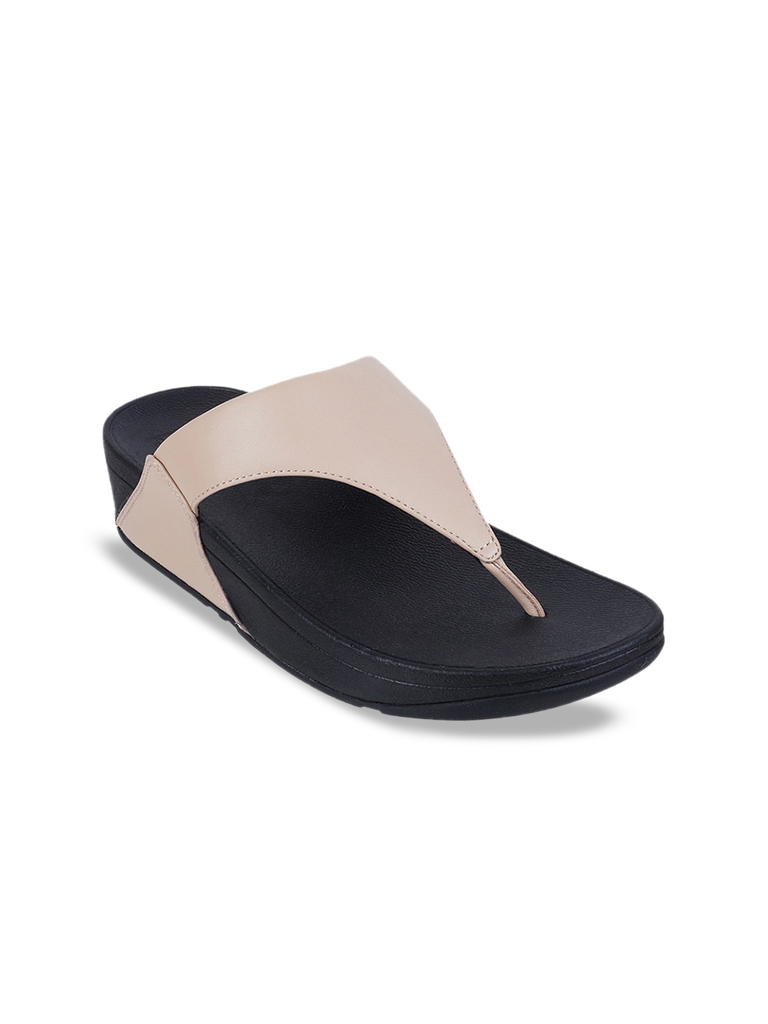 

fitflop Colourblocked Open Toe Leather Comfort Heels, Beige